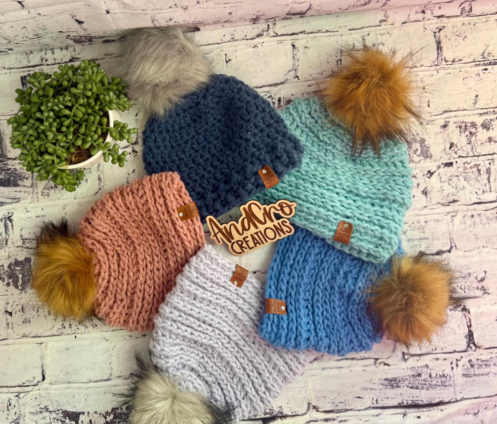 Handmade Adult Crocheted Winter Hat • Beanie • Boggin thumbnail 2