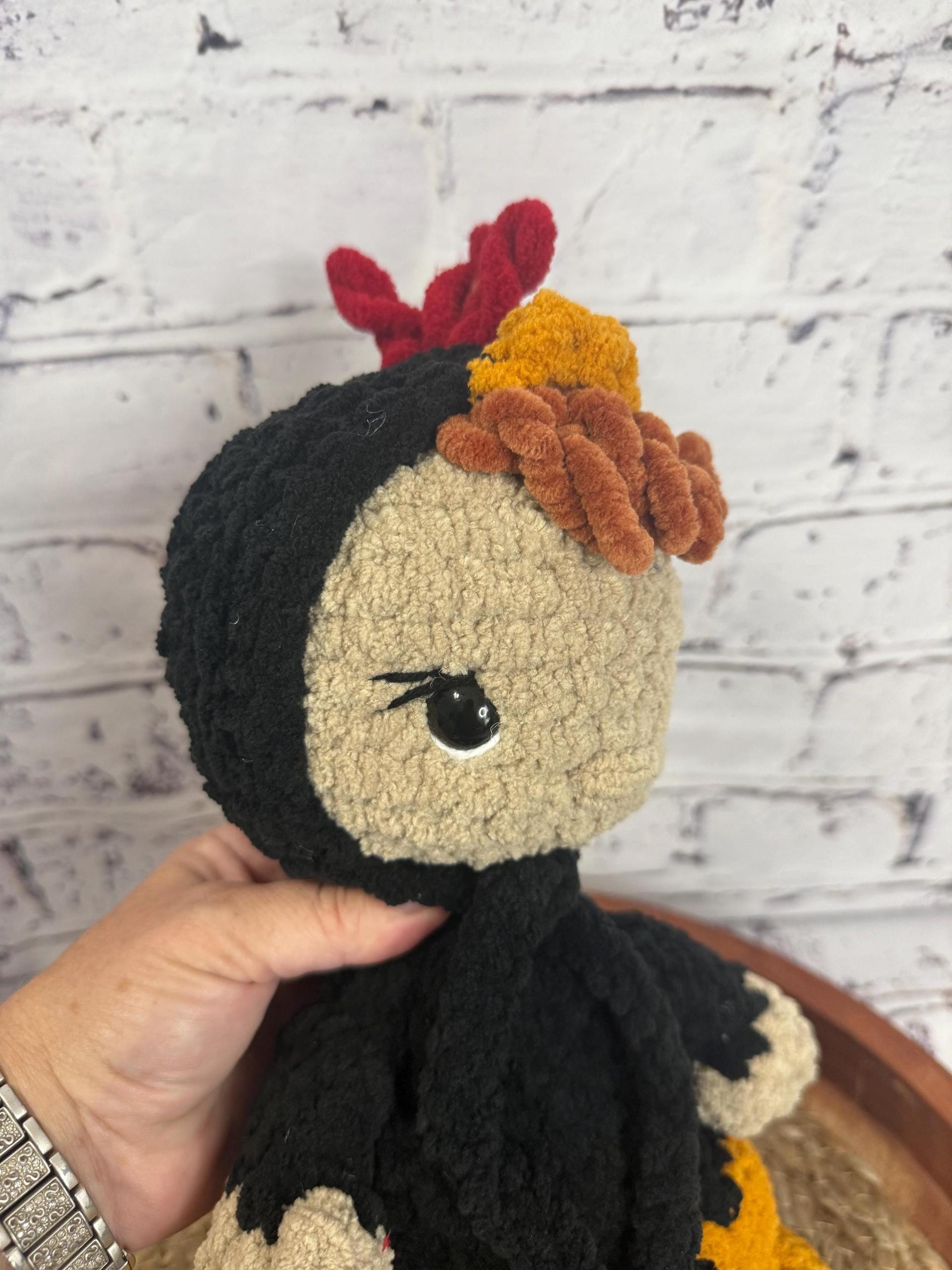 Handmade Crochet Chicken Plushie • Soft Plush Stuffed Animal Toy thumbnail 2