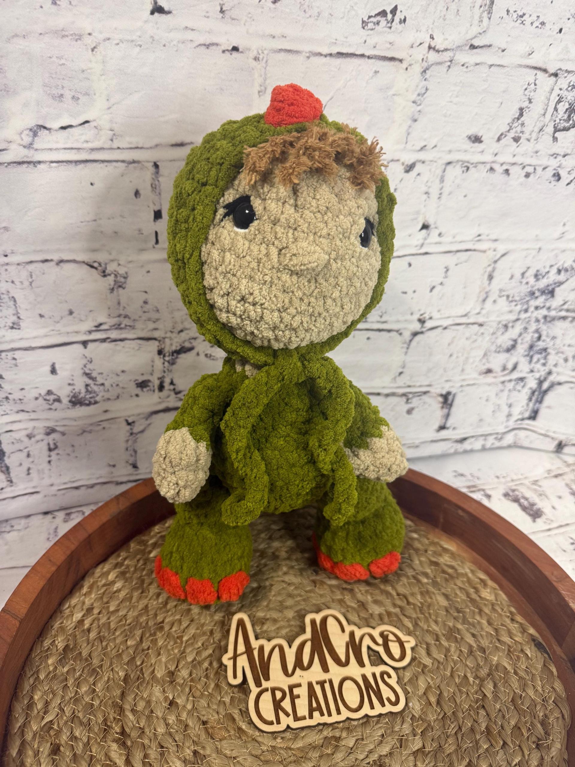 Handmade Crochet Dino Plushie • Soft Plush Stuffed Animal Toy thumbnail 4