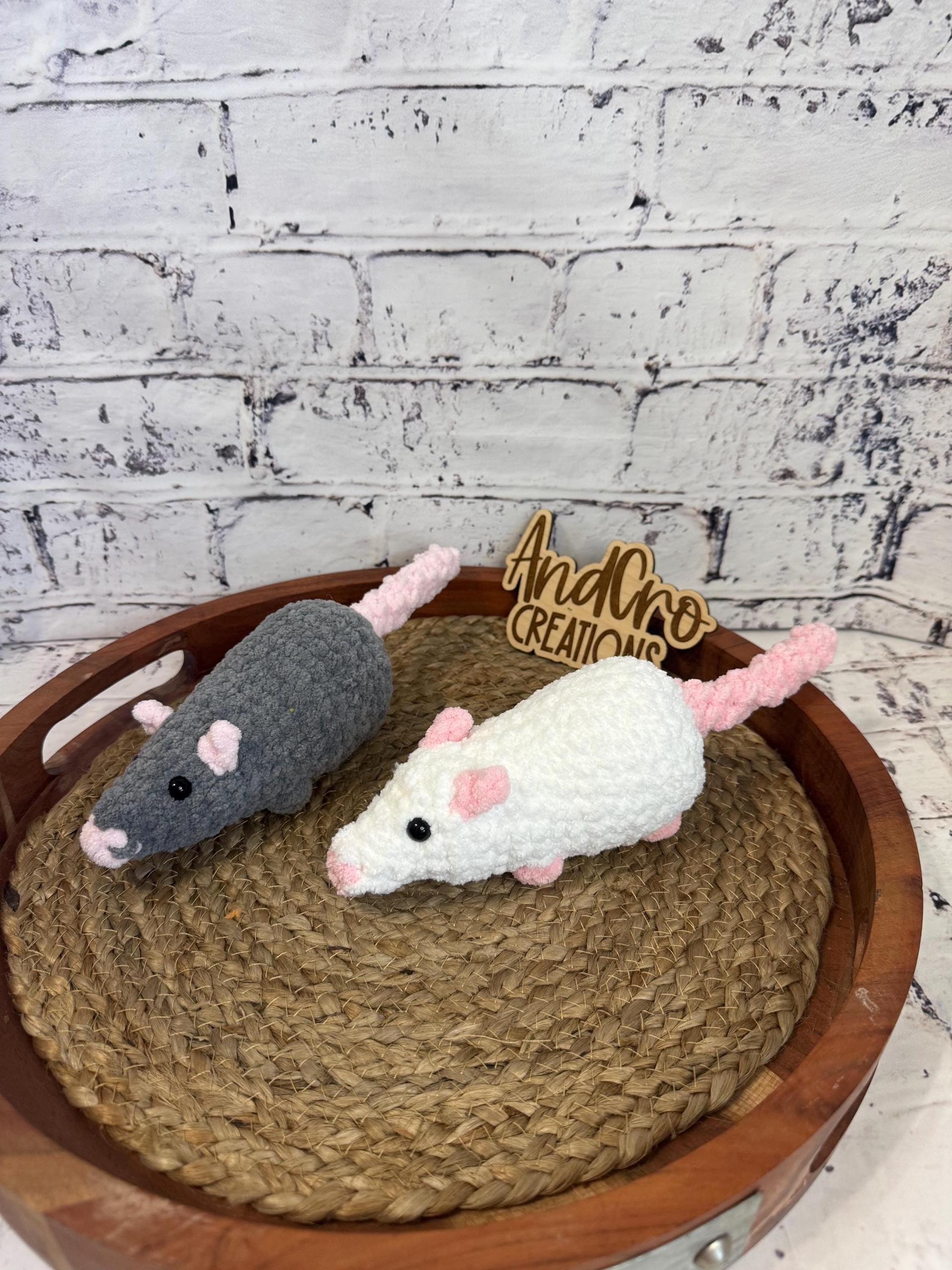 Chubby Amigurumi Rat Crochet Plush Toy • Handmade Stuffed Rat Friend
