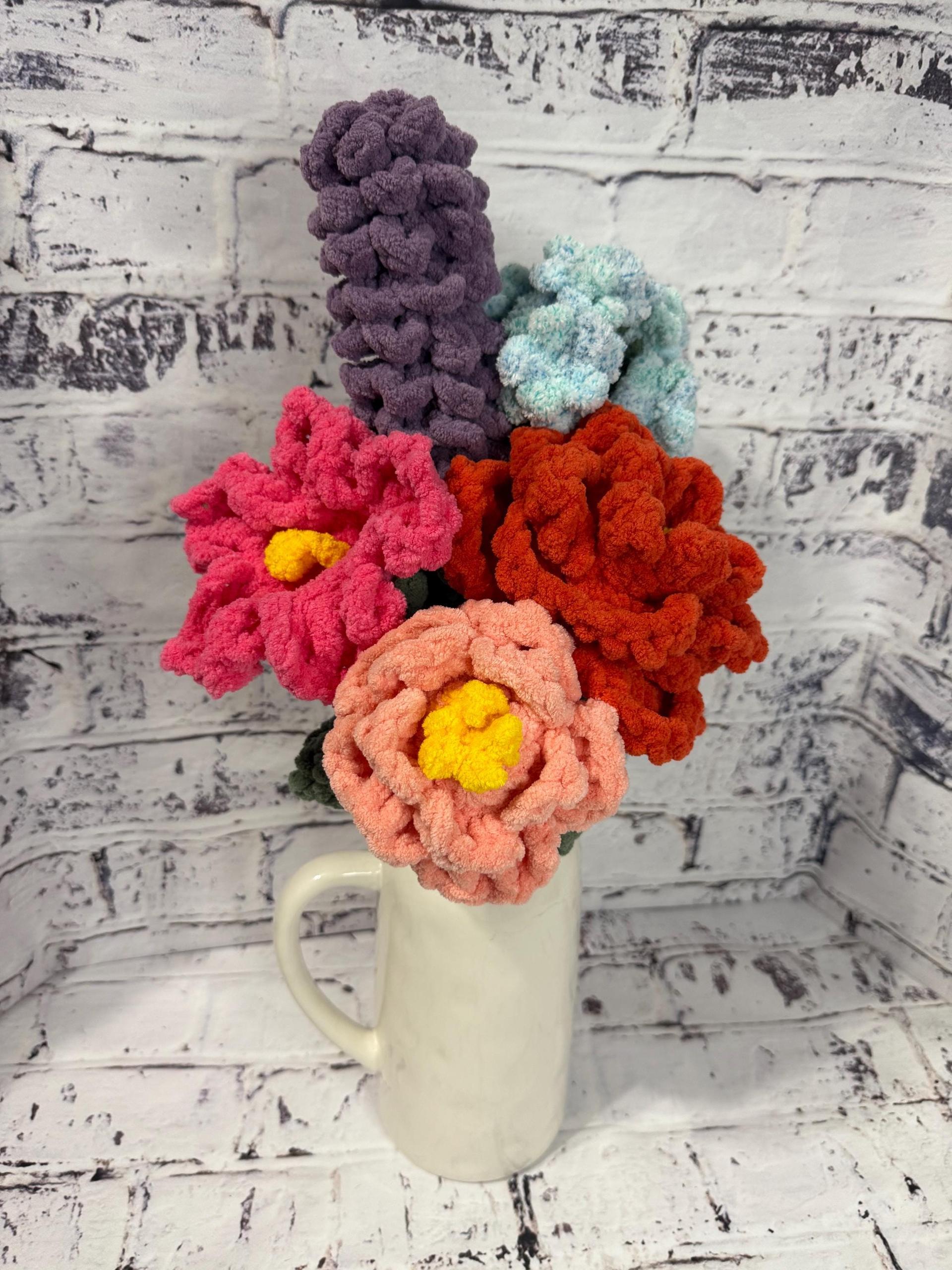 Handmade Crochet Flower – Plush Floral Arrangement – Forever Flowers – Cozy Home Decor – Unique Gift for Her - Bouquet thumbnail 2
