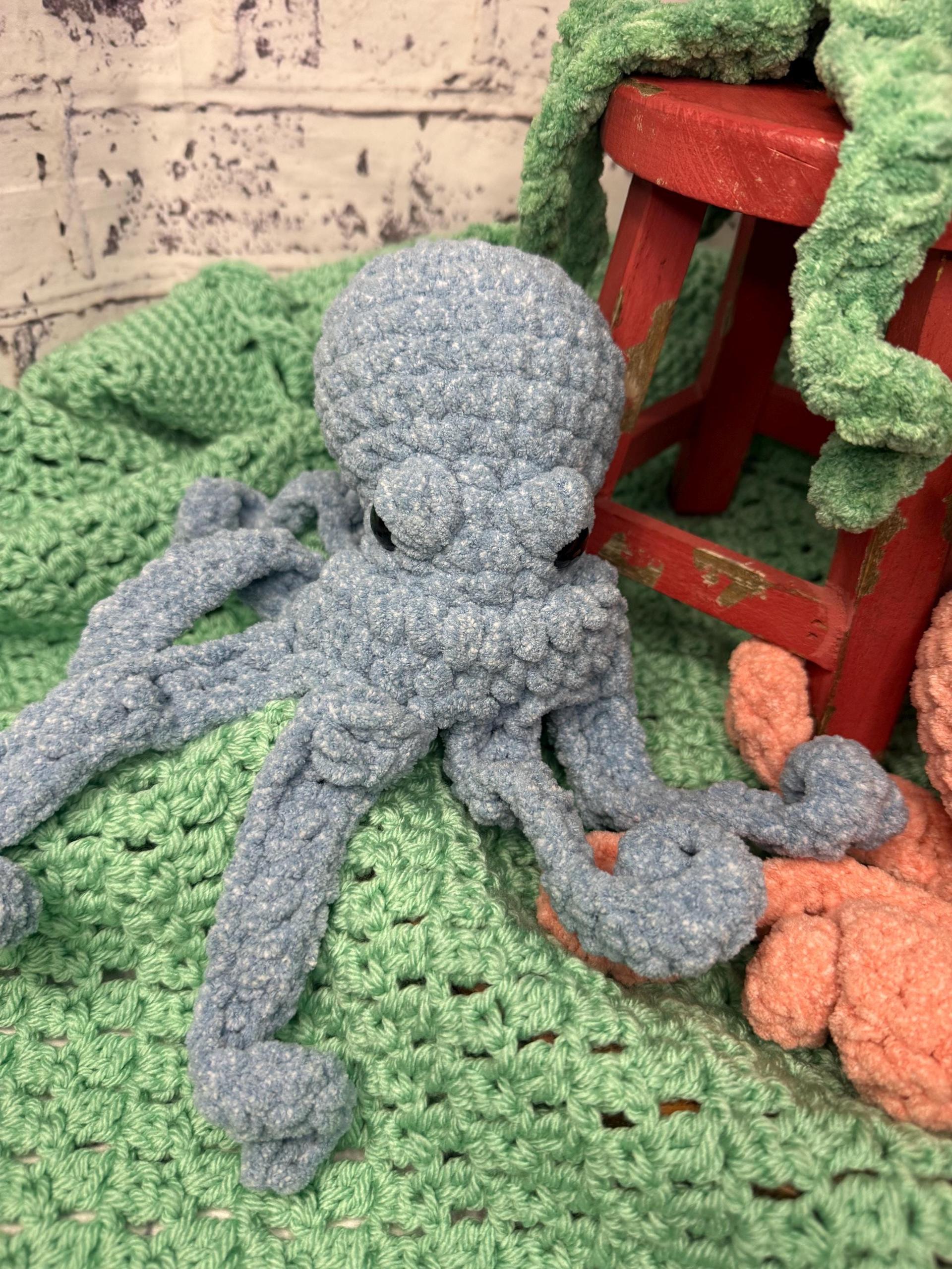 Drift the Octopus | Amigurumi | Crochet | Unique Gifts | Stuffed Animal | Snuggle | Lovey | Ocean Creature | Octopus | Handmade thumbnail 3