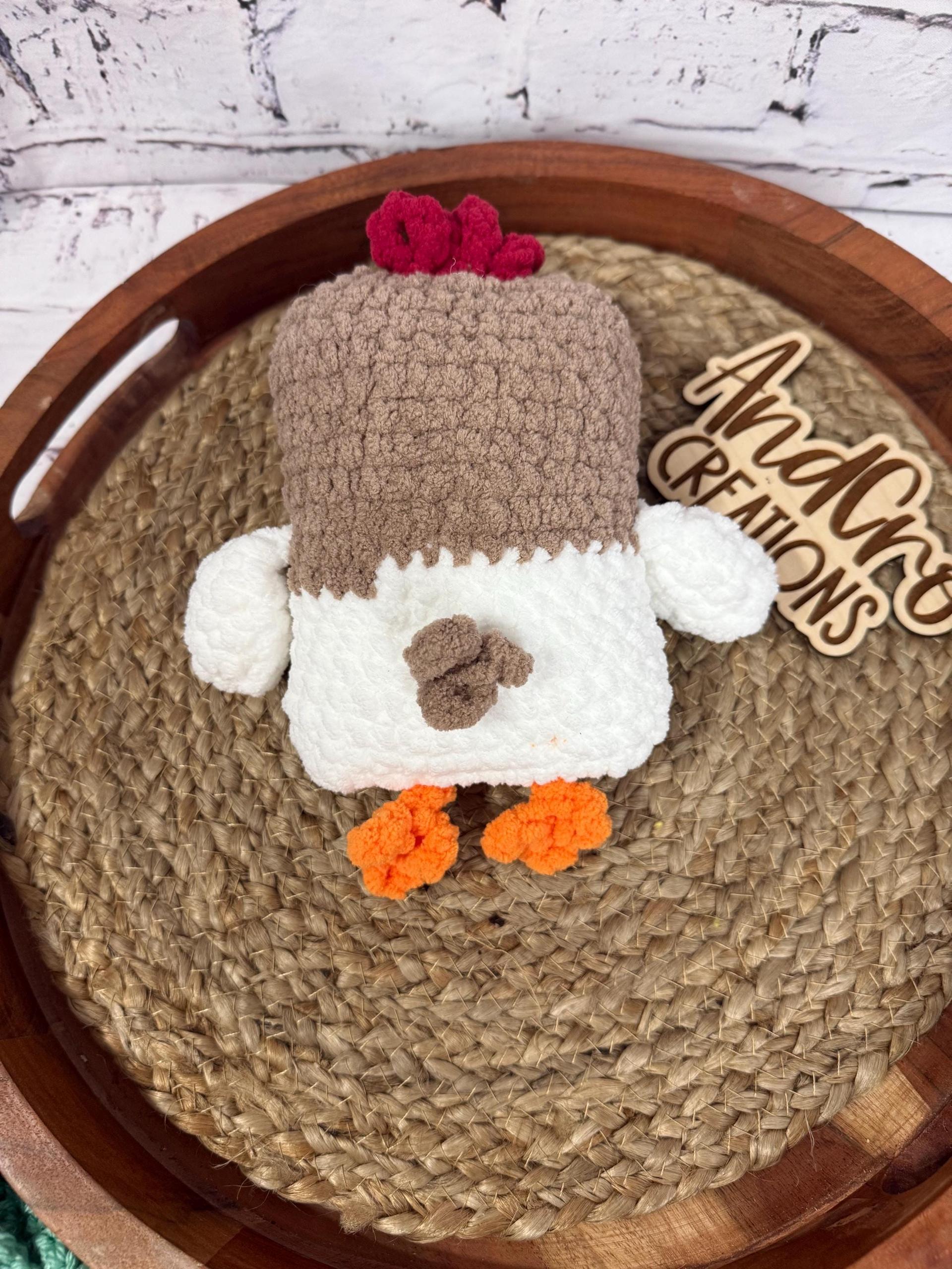 Handmade Crochet Chicken Plushie – Soft Stuffed Farm Animal Amigurumi – Cute Chicken Gift – Cozy Plush Toy – Nursery Dec thumbnail 3