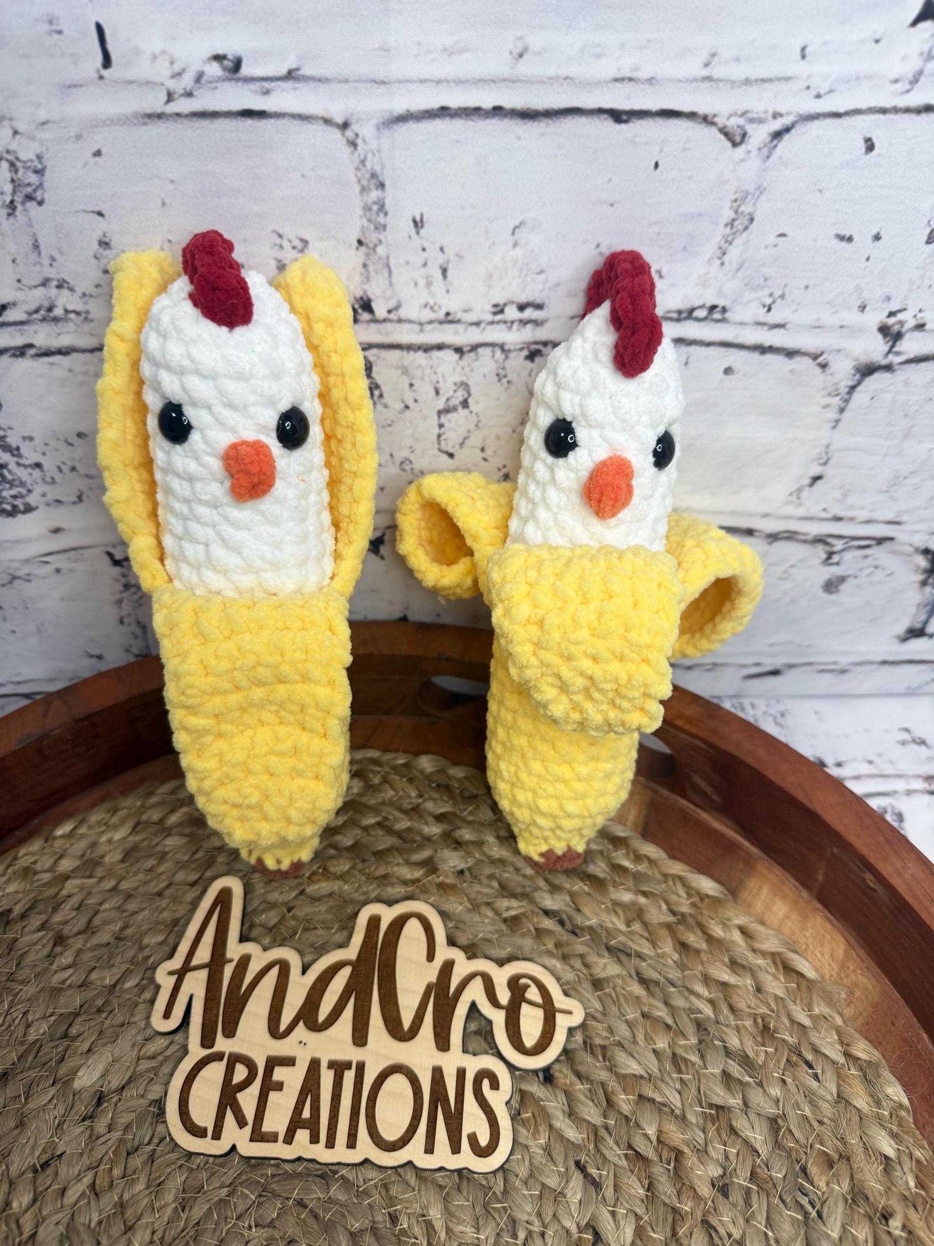 Chubby Amigurumi Chicken Banana Crochet Plush Toy • Handmade Stuffed Chicken Banana Friend thumbnail 5