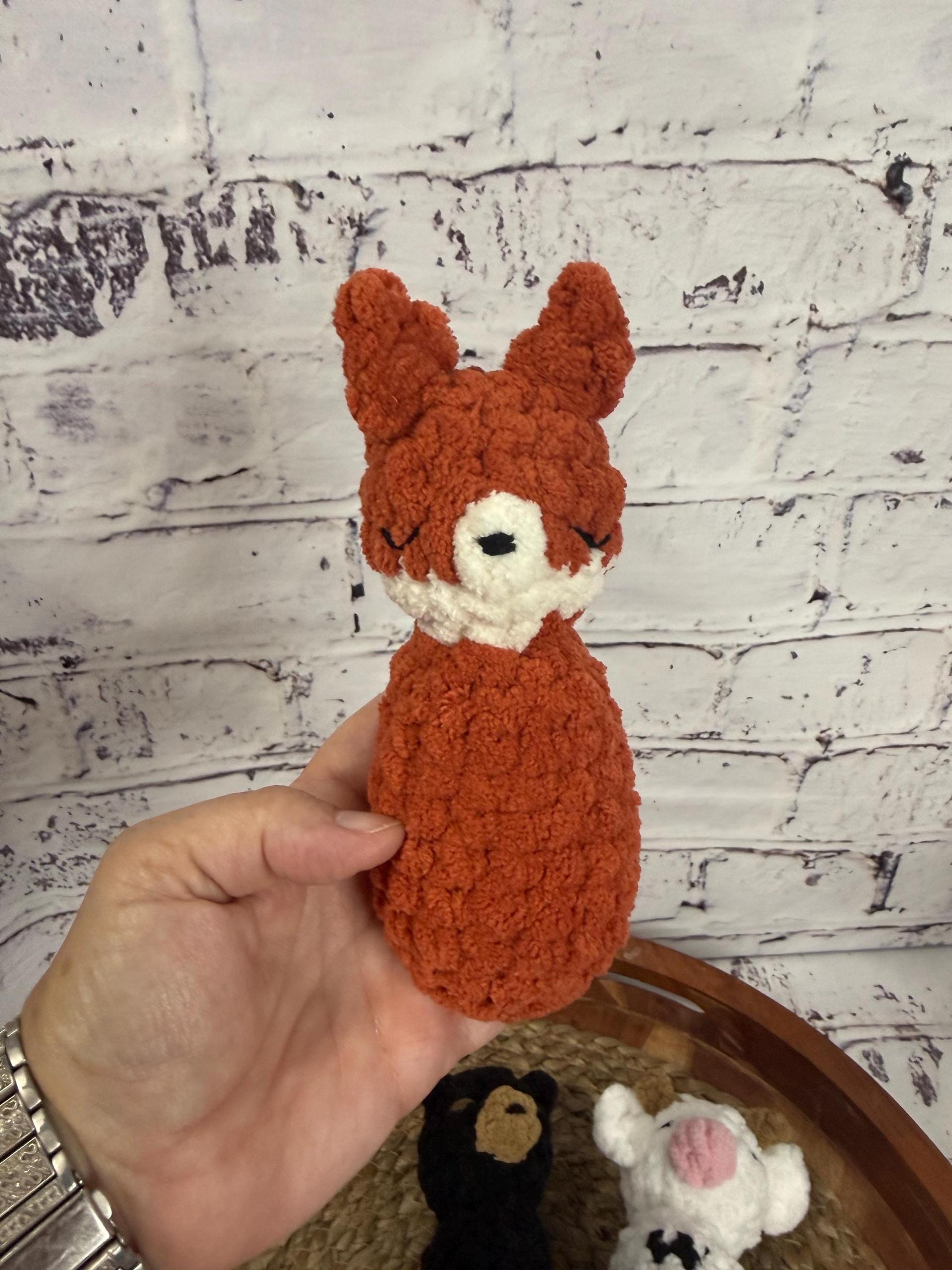 Rattle Chubby Mini Peg Shaped Crochet Plush Toy • Handmade Stuffed Animal Friend thumbnail 2