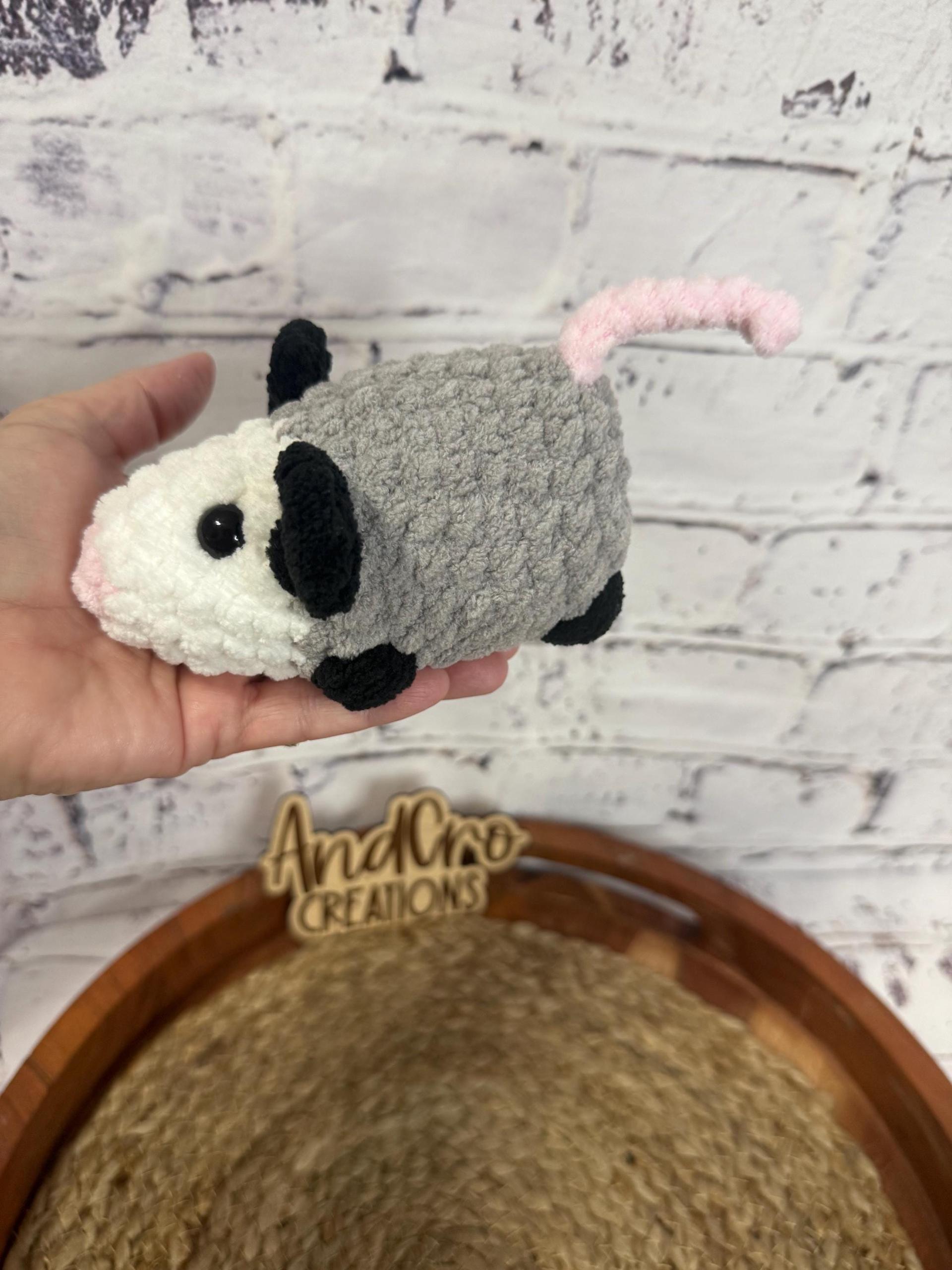 Chubby Amigurumi Opossum Crochet Plush Toy • Handmade Stuffed Opossum Friend • Possum thumbnail 3