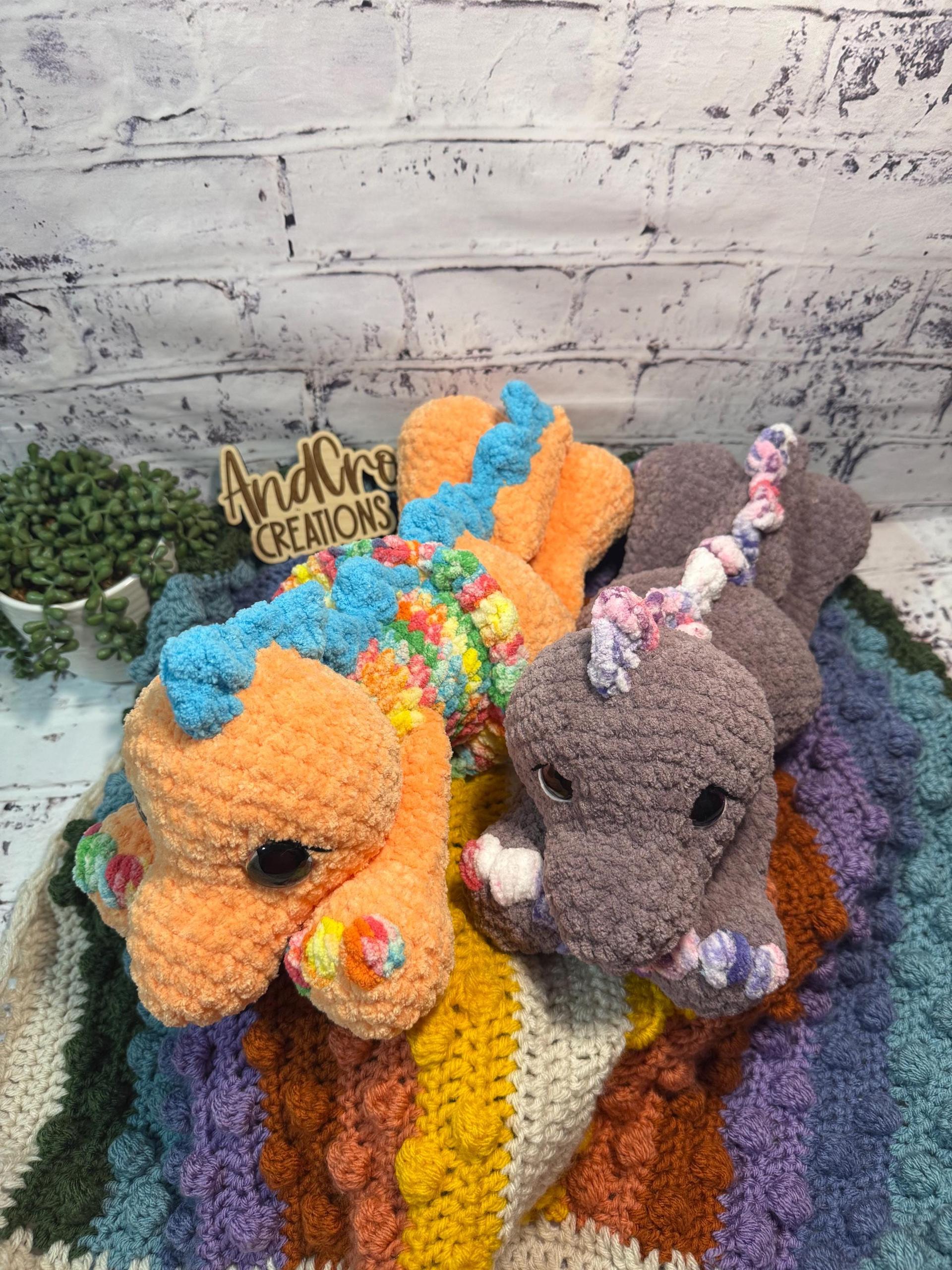 Oversized Crochet Dinosaur Plushie • Handmade Stuffed Animal Toy thumbnail 8