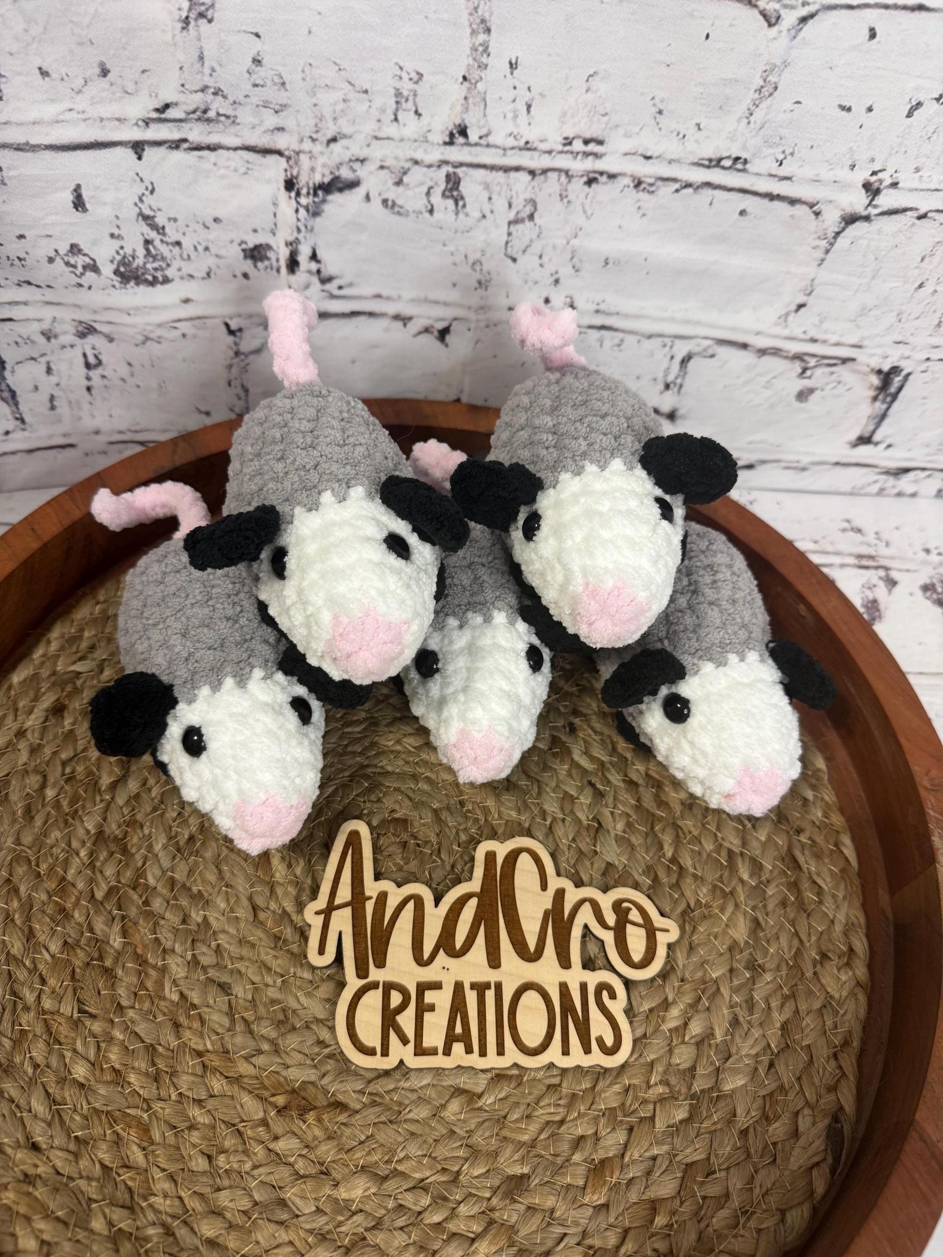 Chubby Amigurumi Opossum Crochet Plush Toy • Handmade Stuffed Opossum Friend • Possum thumbnail 8