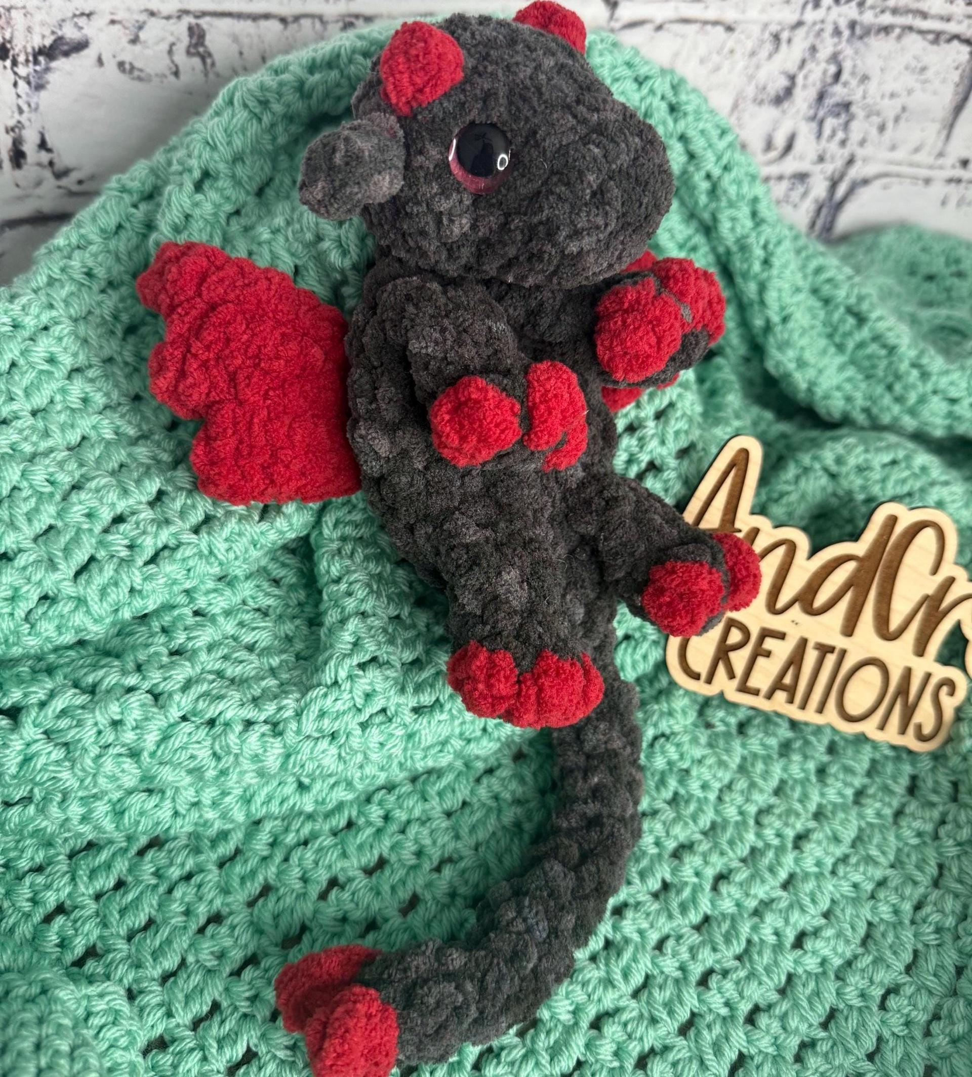 Handmade Crochet Dragon Plushie • Amigurumi Dragon Toy • Fantasy Stuffed Animal Gift