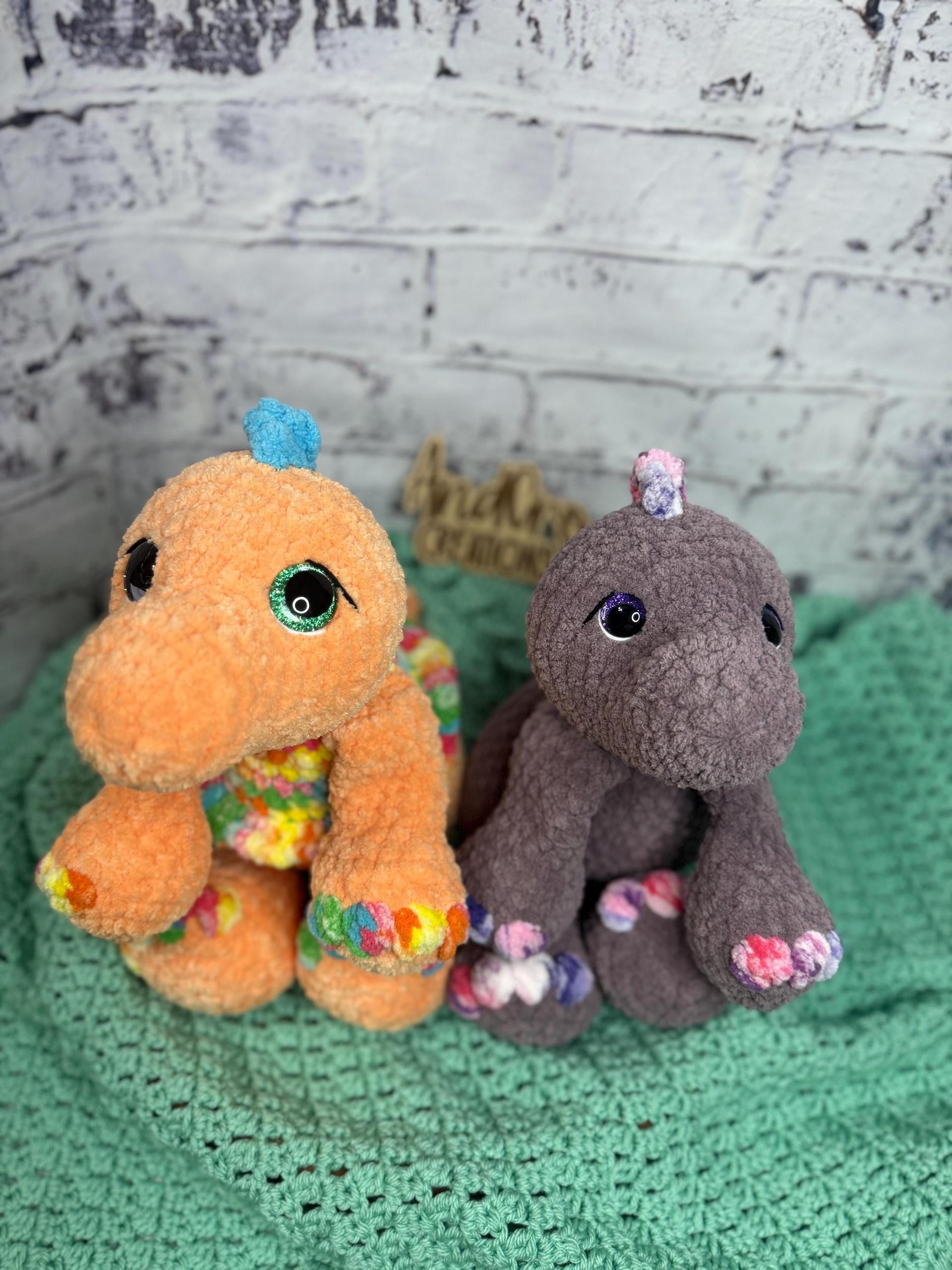 Oversized Crochet Dinosaur Plushie • Handmade Stuffed Animal Toy thumbnail 2