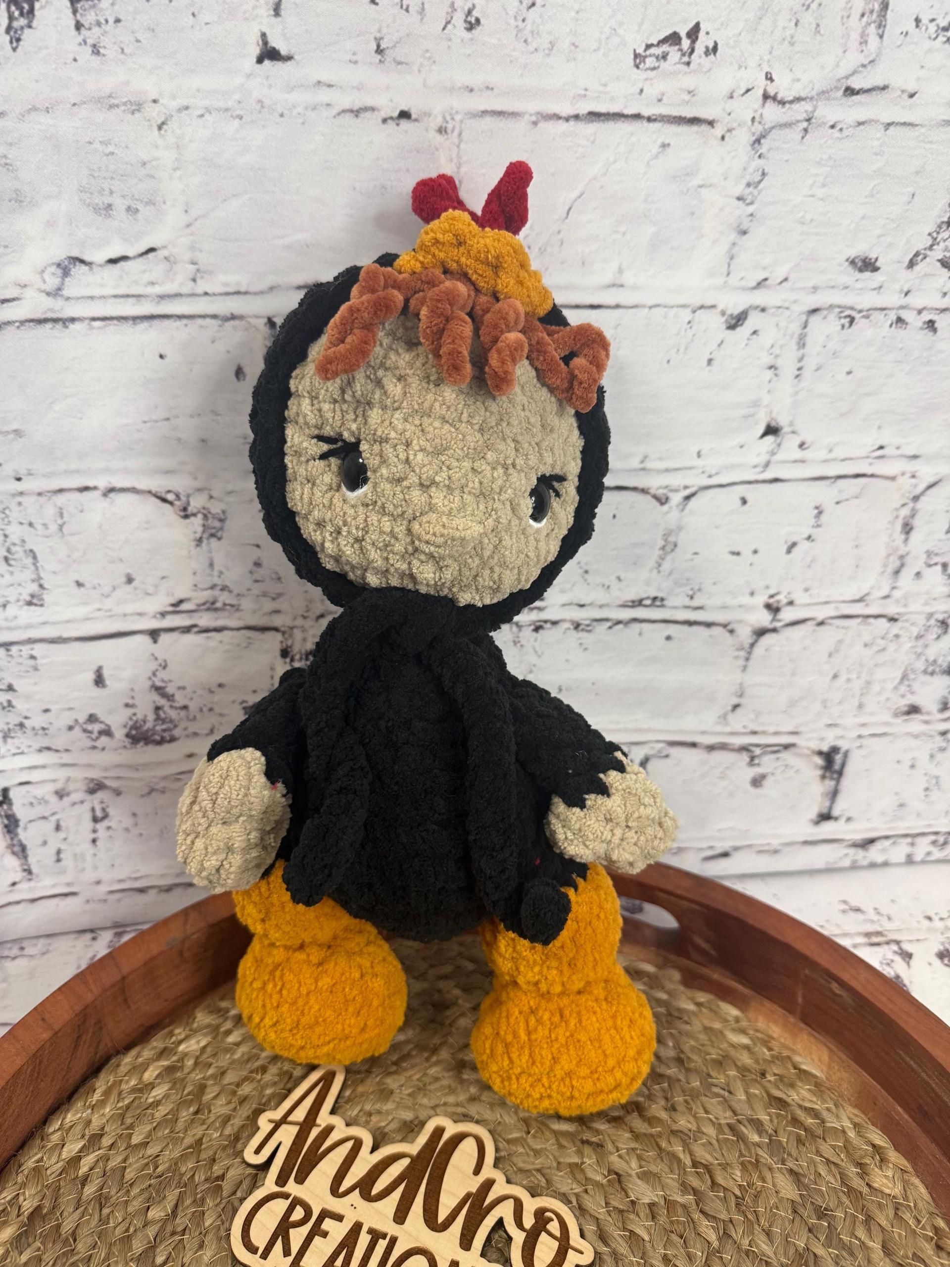 Handmade Crochet Chicken Plushie • Soft Plush Stuffed Animal Toy