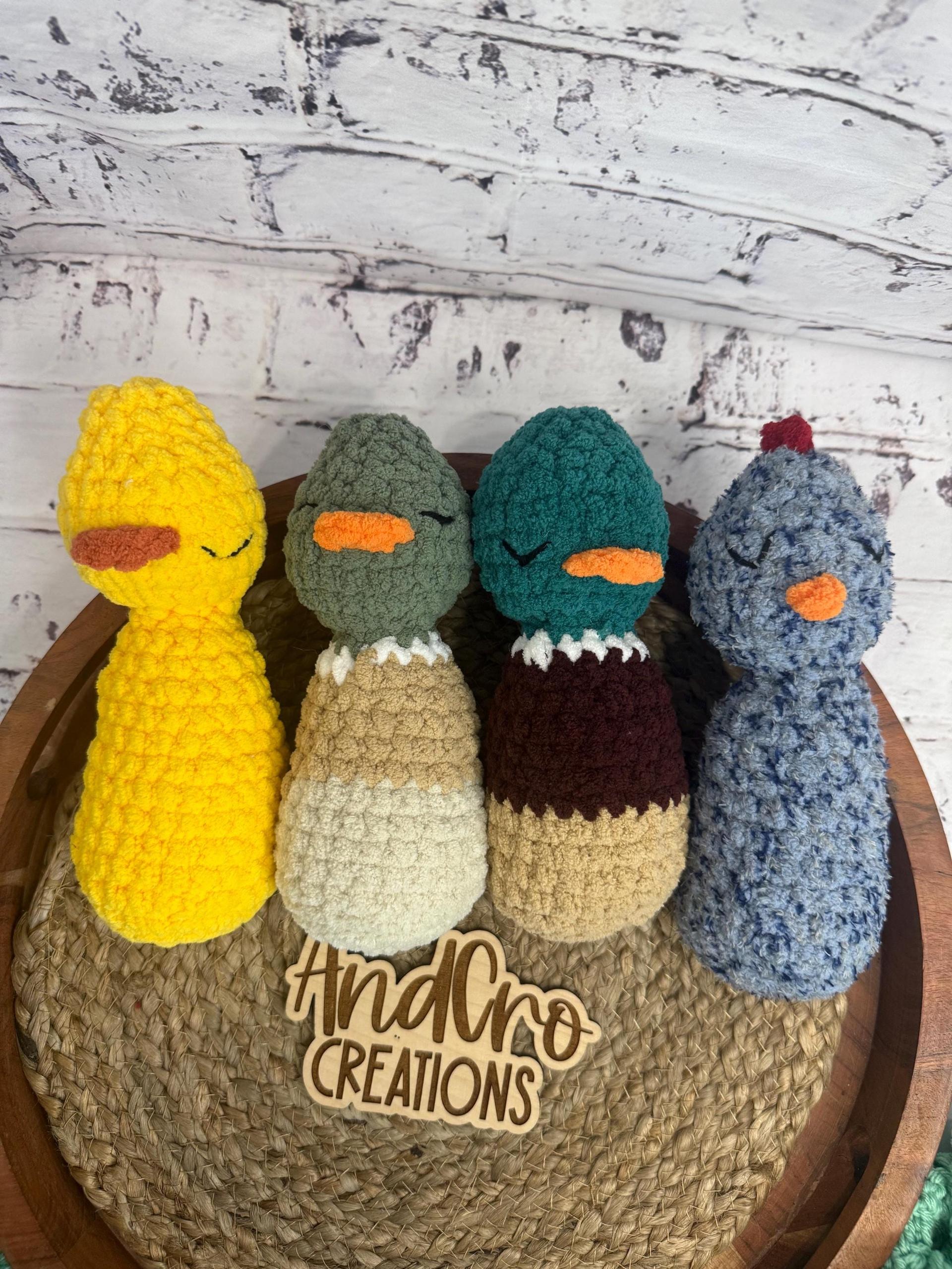 Rattle Chubby Peg Shaped Crochet Plush Toy • Handmade Stuffed Animal Friend