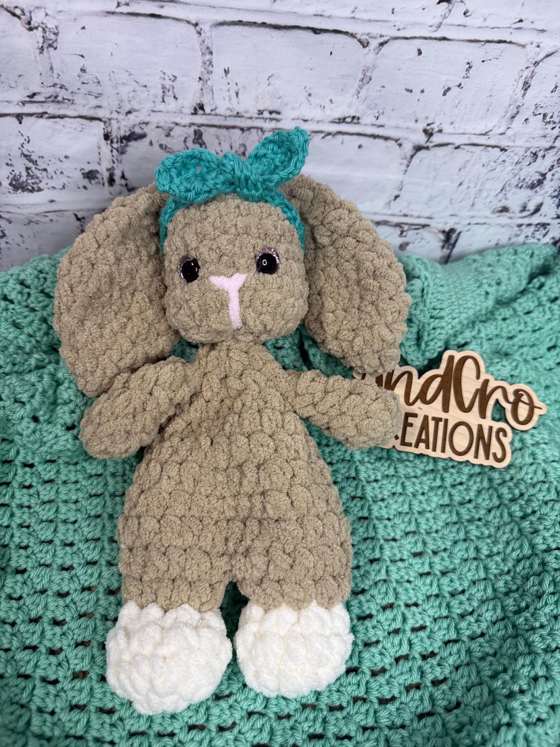 Handmade Plush Bunny Snuggler • Soft Amigurumi Lovey Toy thumbnail 2