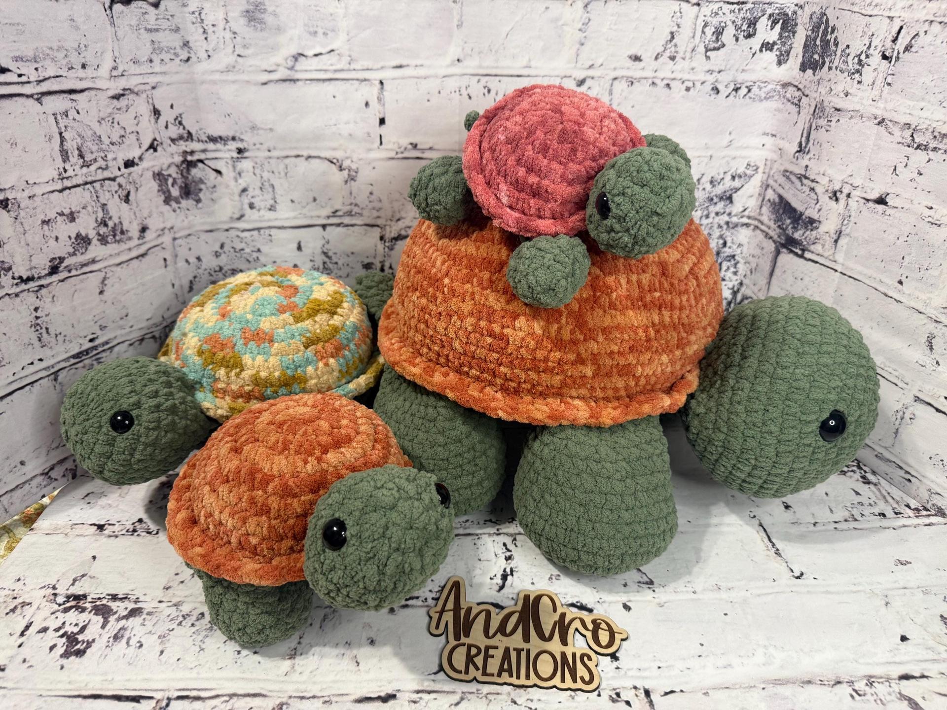 Chubby Turtle Crochet Plush Toy • Handmade Stuffed Turtle Friend