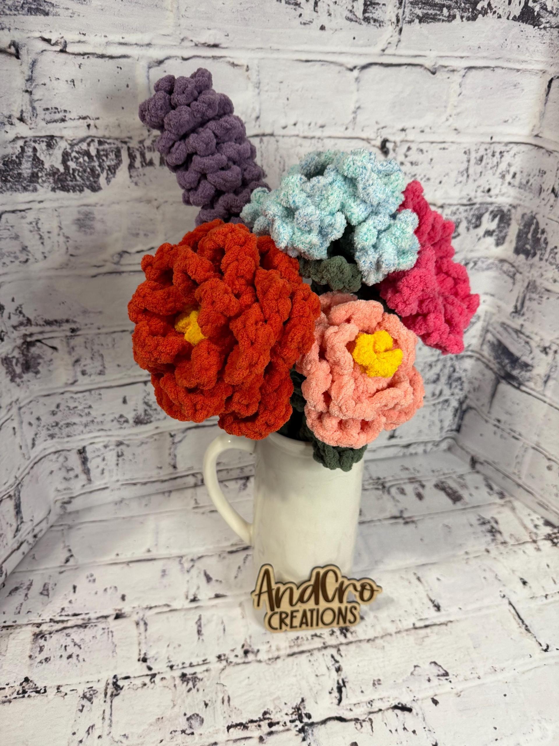 Handmade Crochet Flower – Plush Floral Arrangement – Forever Flowers – Cozy Home Decor – Unique Gift for Her - Bouquet thumbnail 12