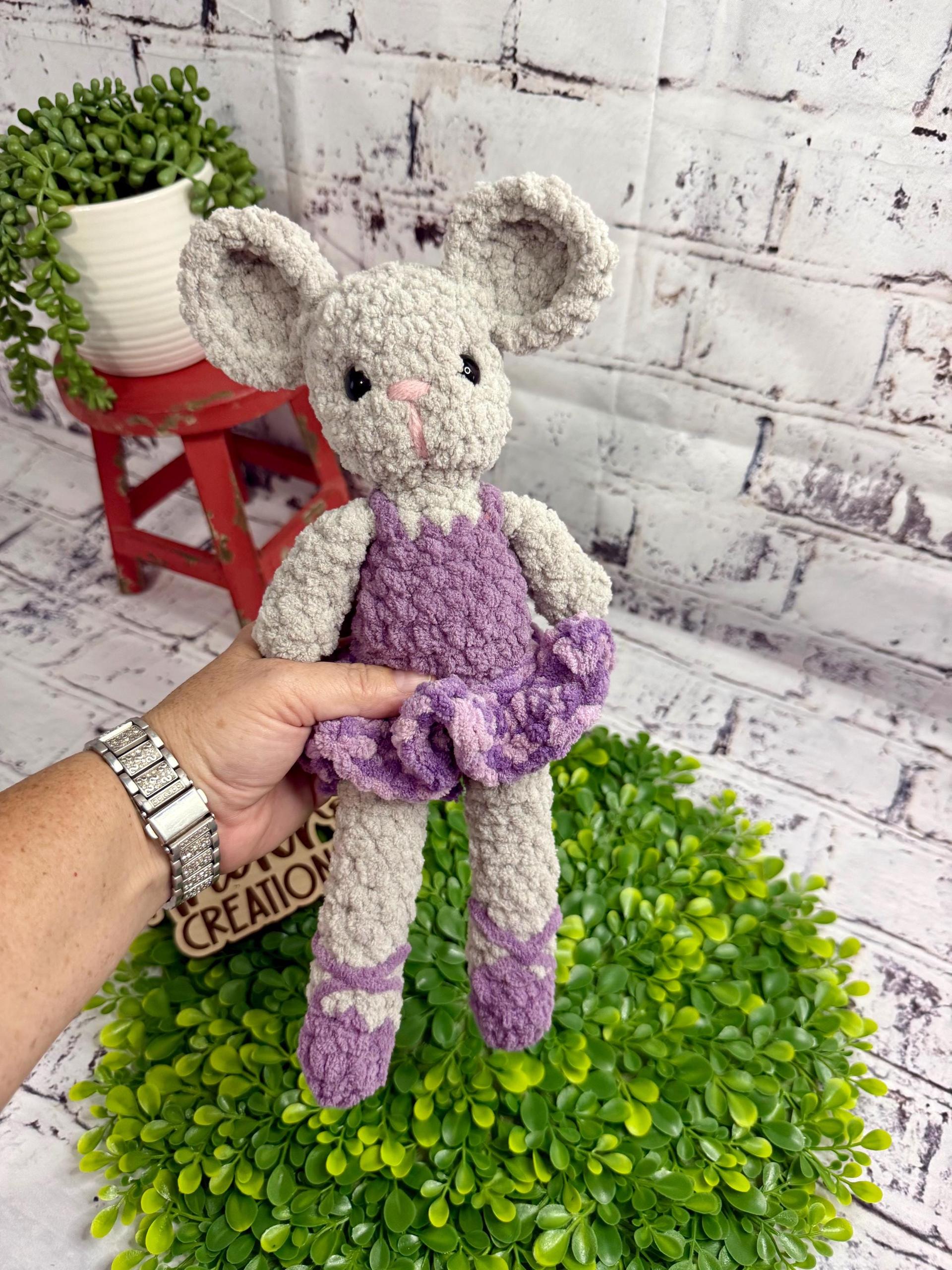 Fable Friend Amigurumi Crochet Plush Toy • Crocheted Ballerina Mouse thumbnail 2