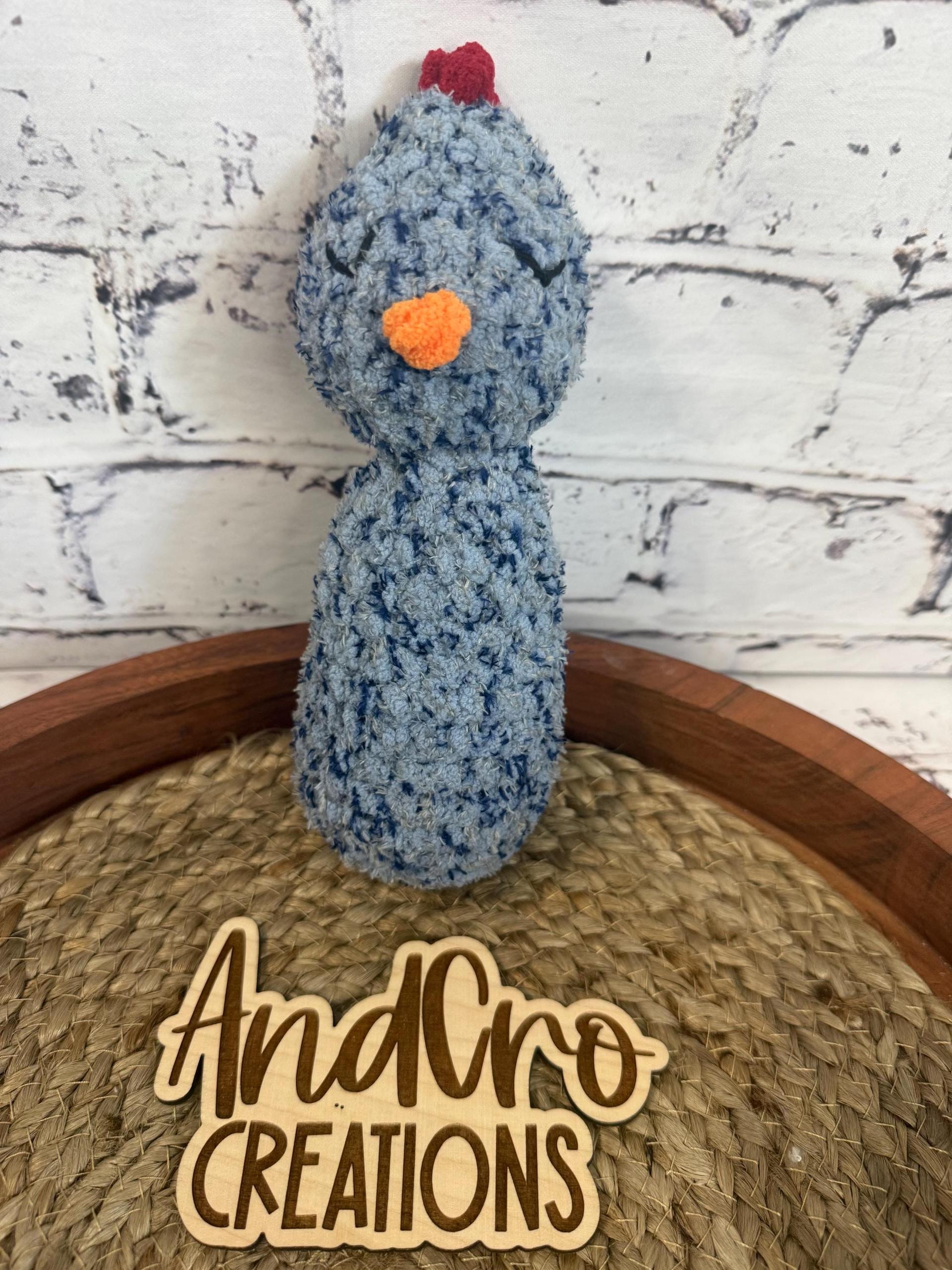 Rattle Chubby Peg Shaped Crochet Plush Toy • Handmade Stuffed Animal Friend thumbnail 5