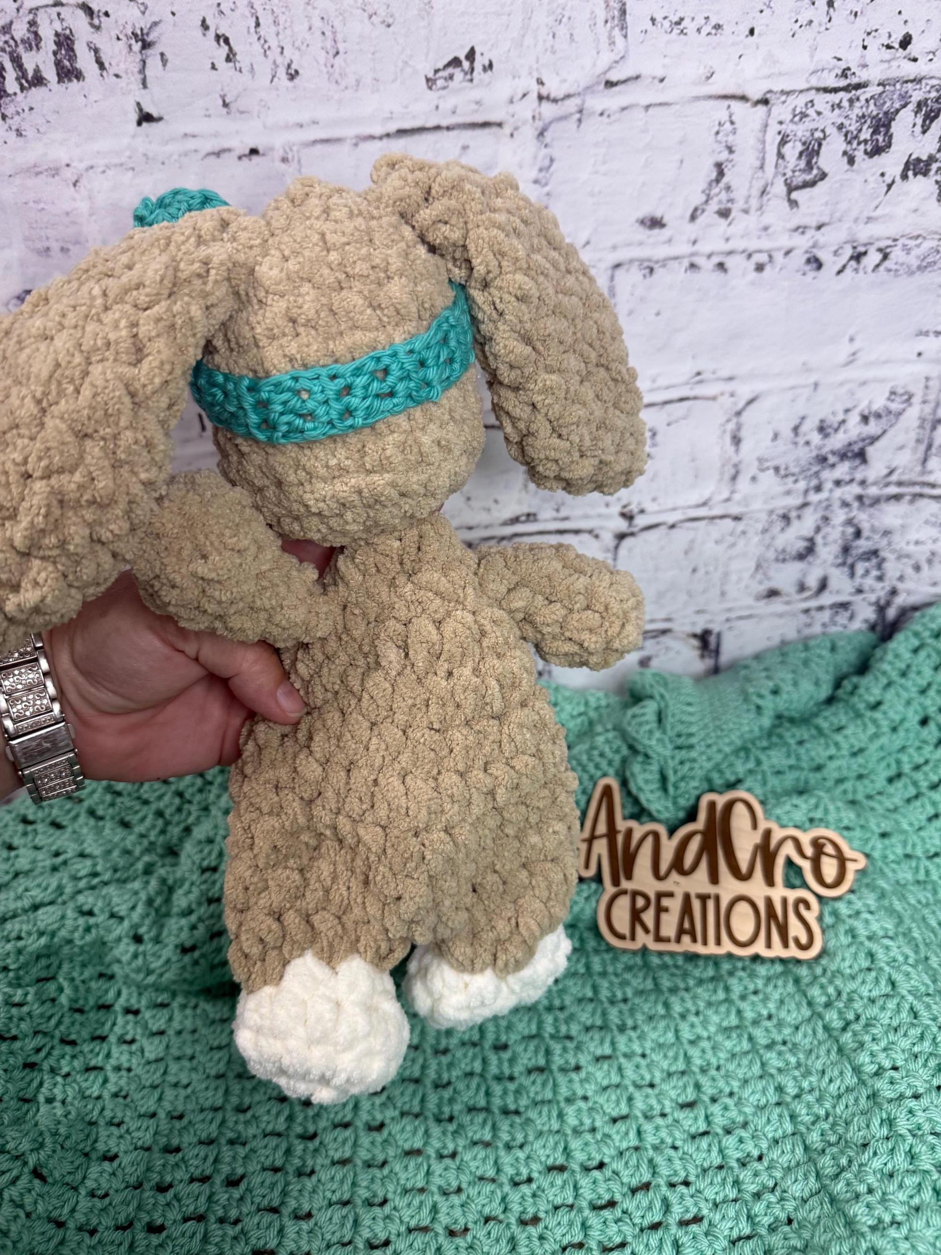 Handmade Plush Bunny Snuggler • Soft Amigurumi Lovey Toy thumbnail 8