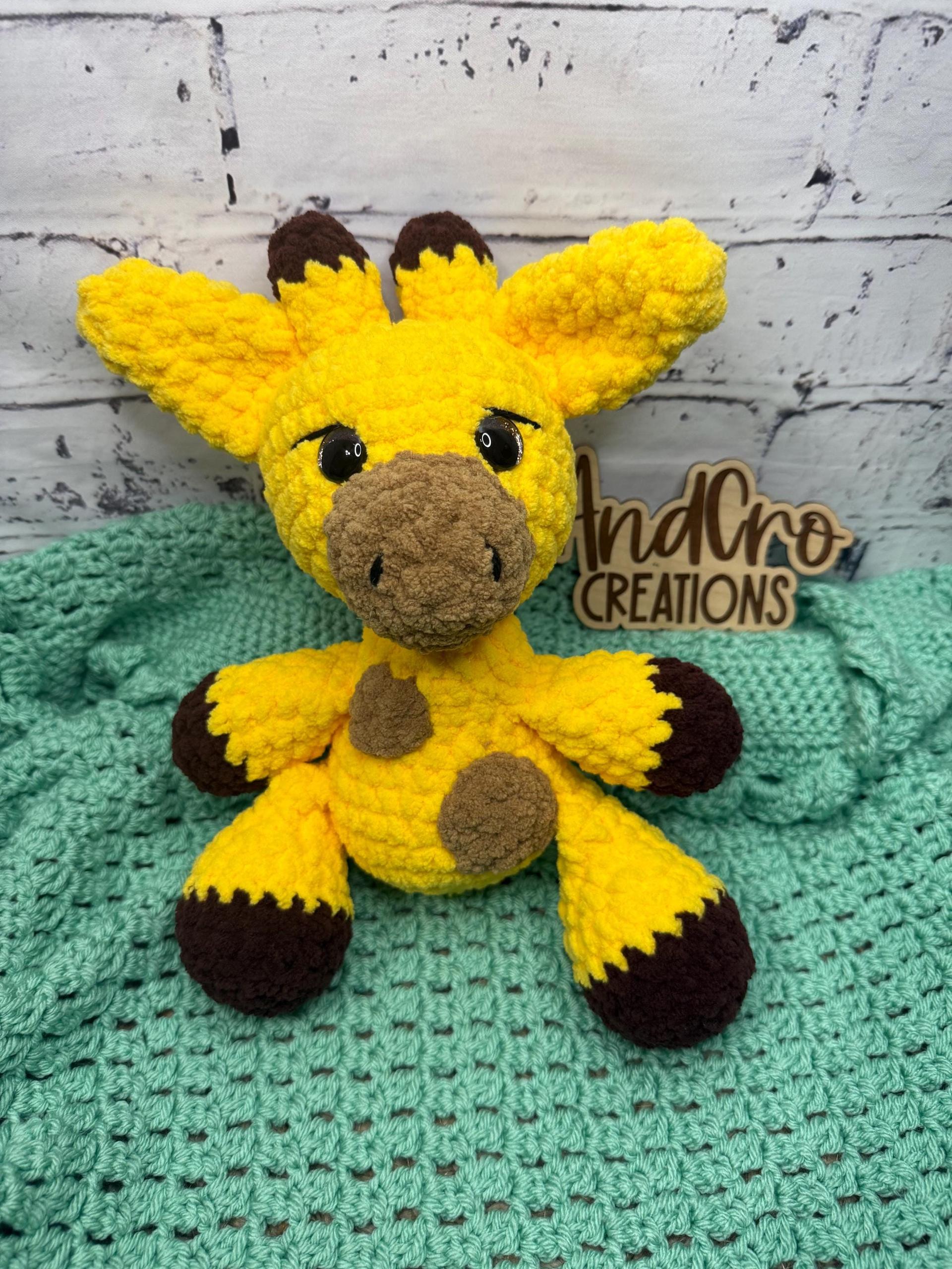 Handmade Crochet Giraffe Plushie • Soft Plush Stuffed Animal Toy