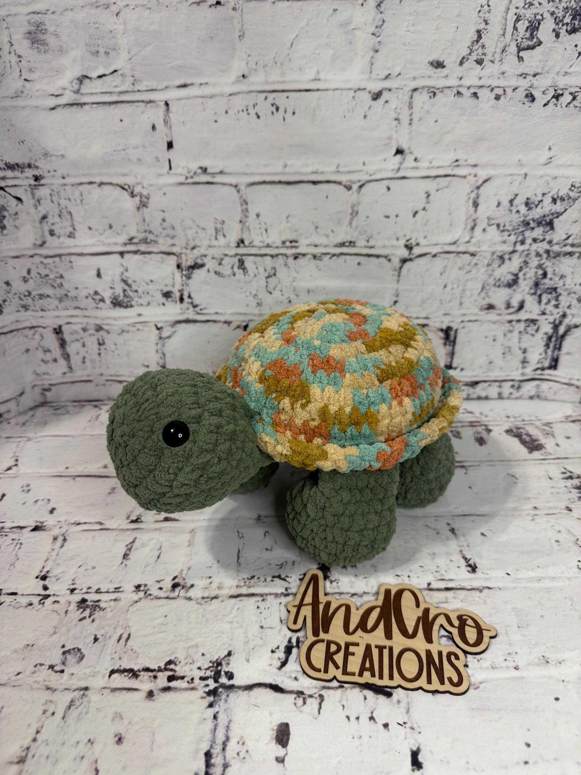 Chubby Turtle Crochet Plush Toy • Handmade Stuffed Turtle Friend thumbnail 4