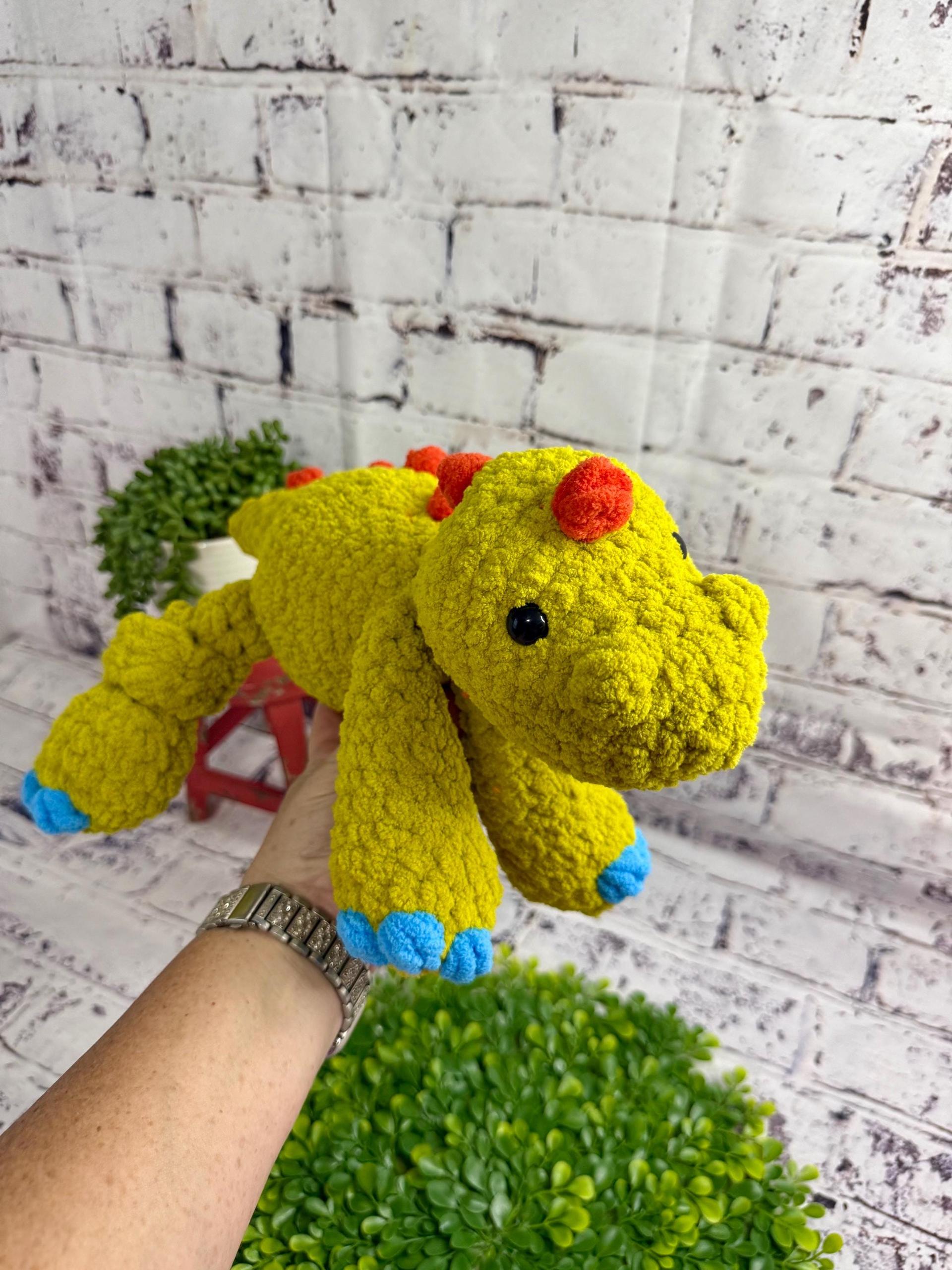 Handmade Crochet Dinosaur Plushie • Soft Plush Yarn Stuffed Animal Toy thumbnail 6