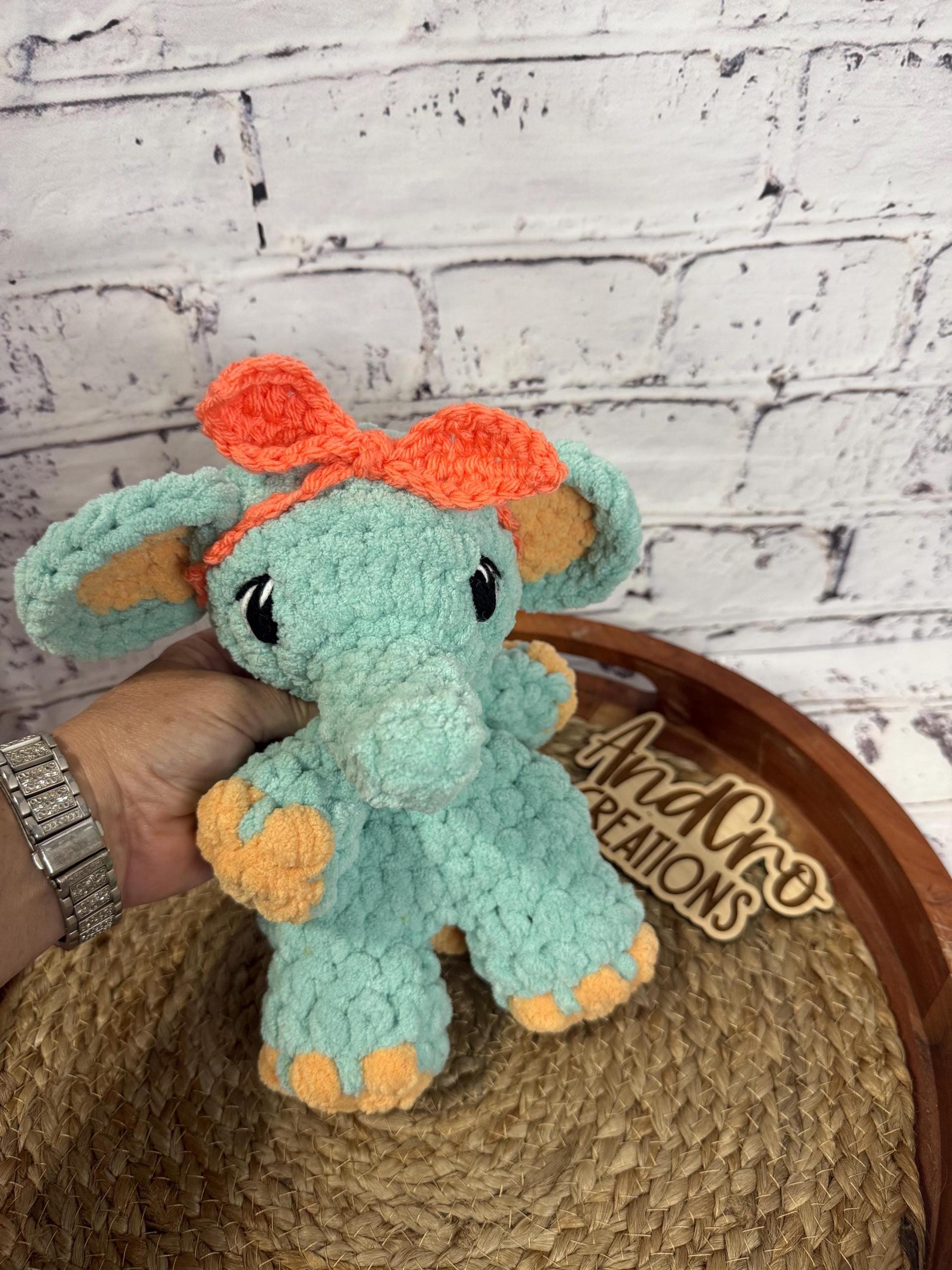 Itty May the Elephant Snuggler • Adorable Amigurumi Elephant • Handmade Lovey Elephant thumbnail 8