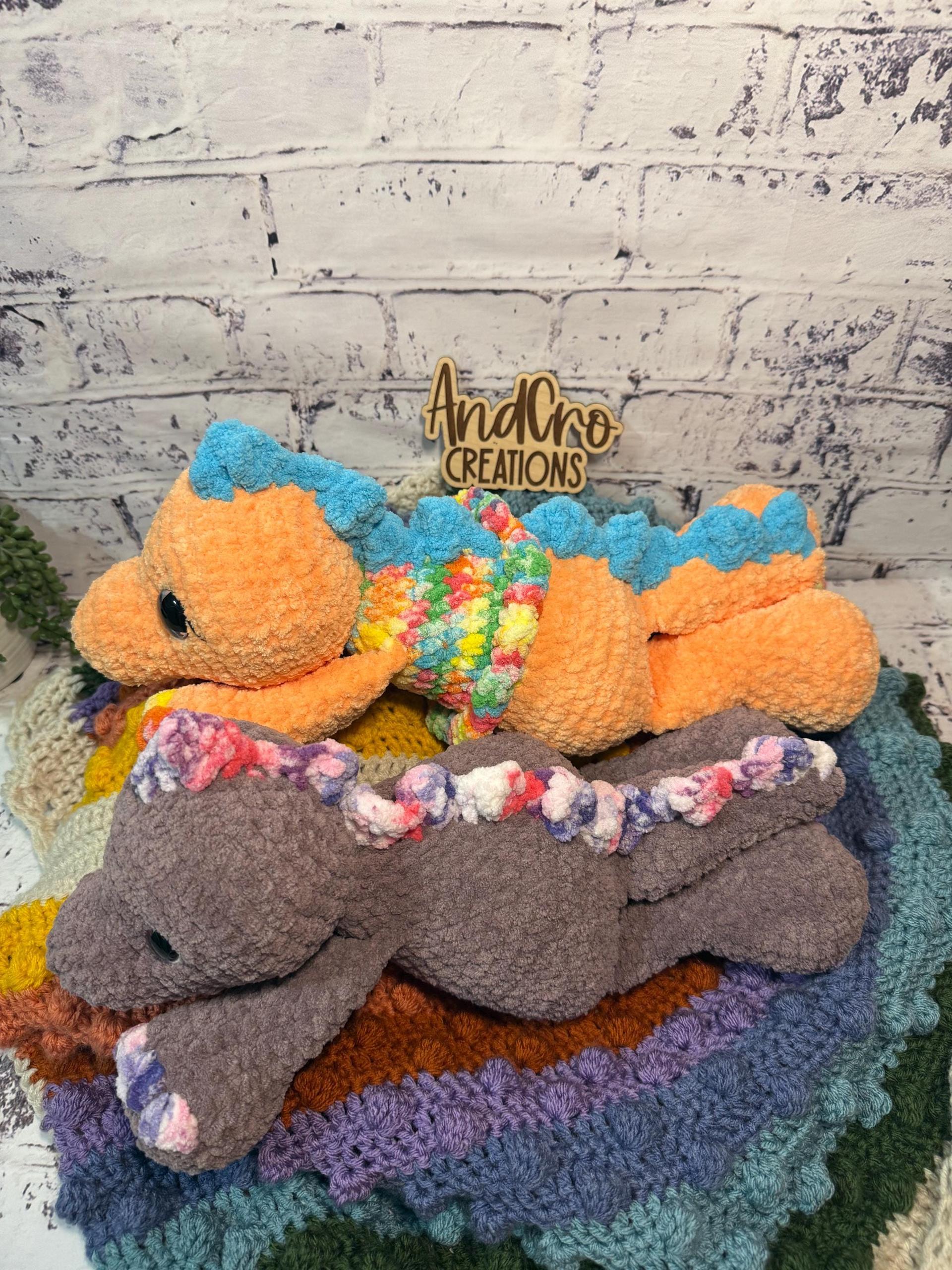 Oversized Crochet Dinosaur Plushie • Handmade Stuffed Animal Toy