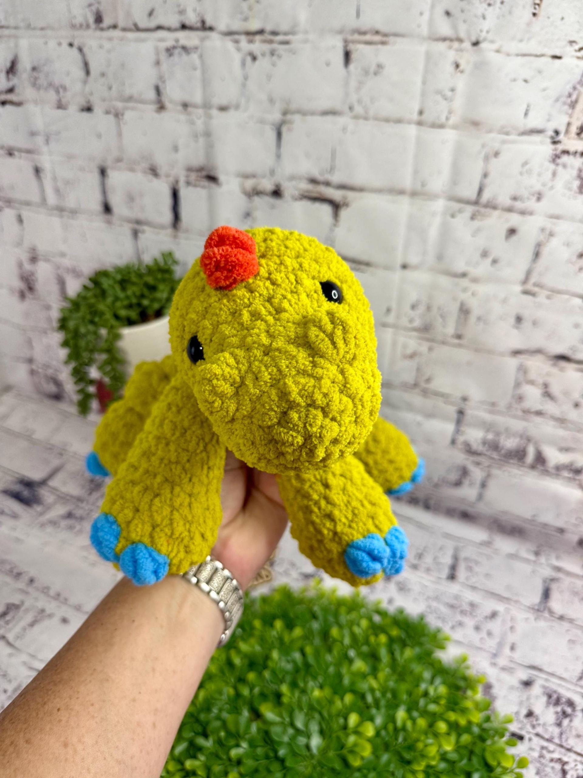 Handmade Crochet Dinosaur Plushie • Soft Plush Yarn Stuffed Animal Toy thumbnail 4