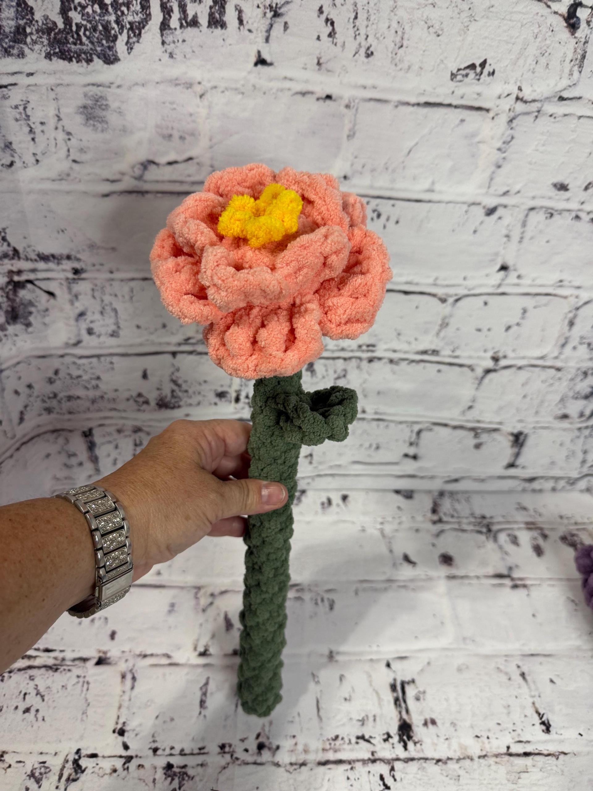 Handmade Crochet Flower – Plush Floral Arrangement – Forever Flowers – Cozy Home Decor – Unique Gift for Her - Bouquet thumbnail 5