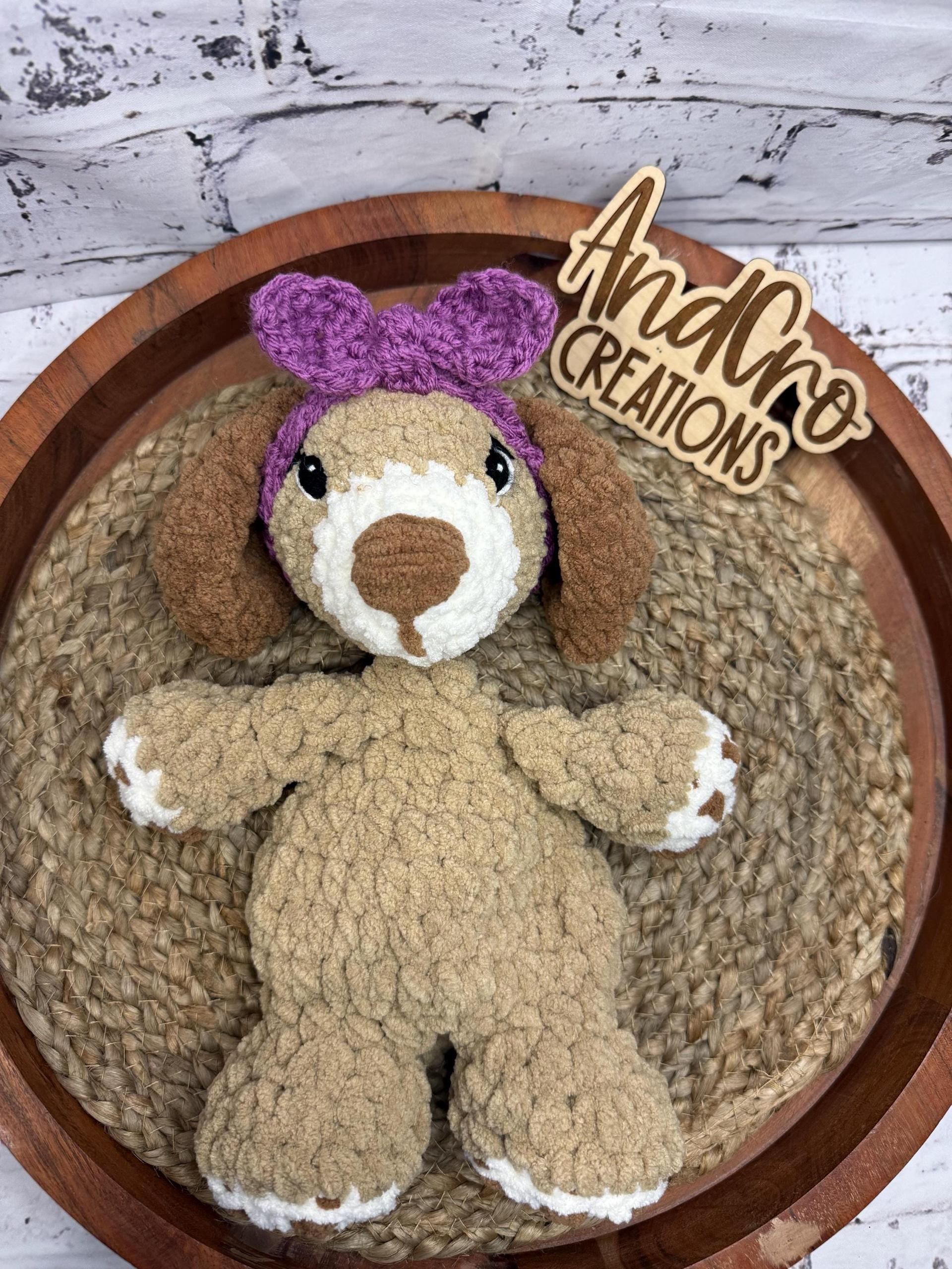Paw the Puppy Snuggler • Adorable Amigurumi Pup • Handmade Lovey Dog thumbnail 2