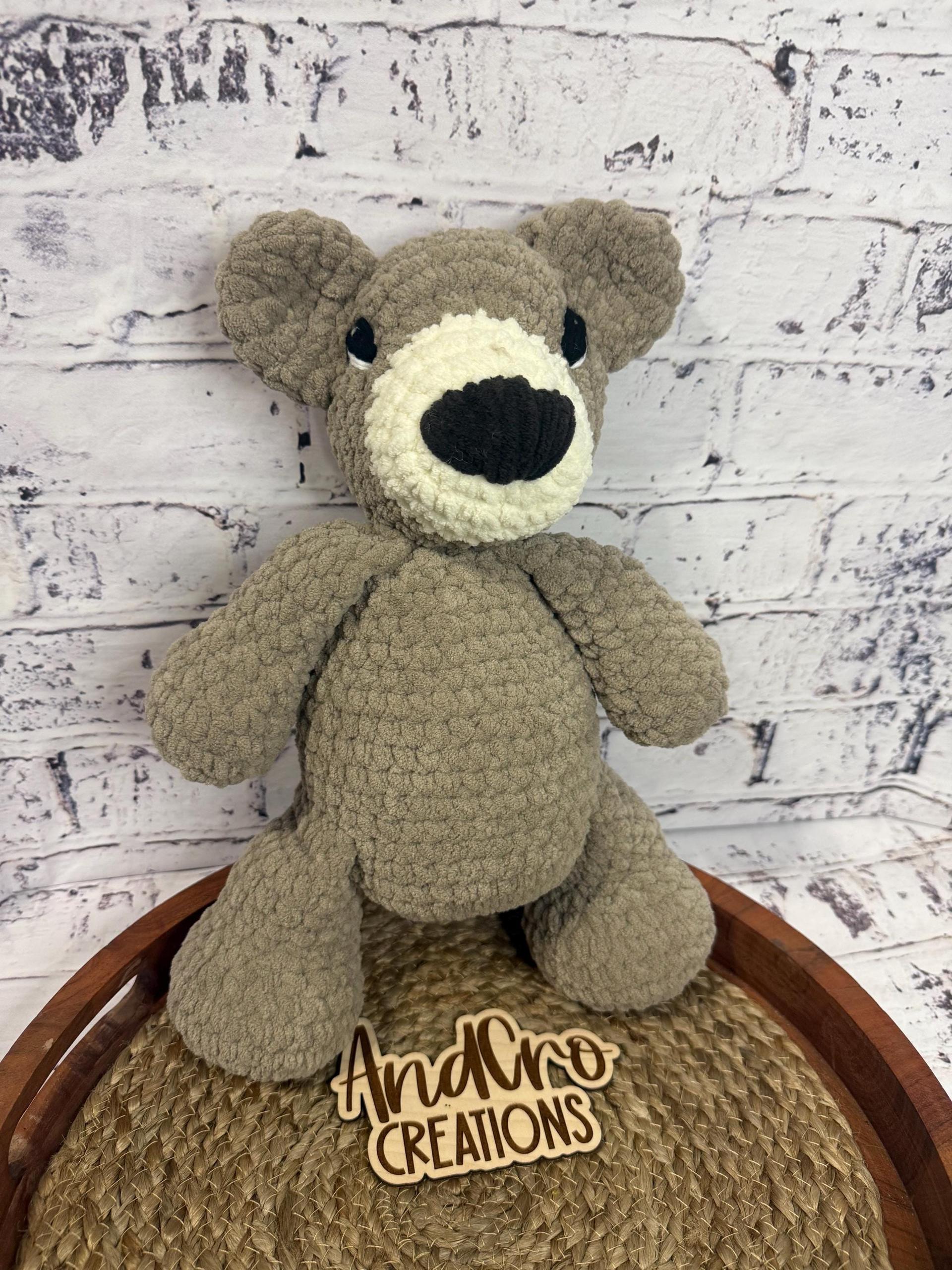 Handmade Crochet Bear Plushie • Soft Plush Stuffed Animal Toy