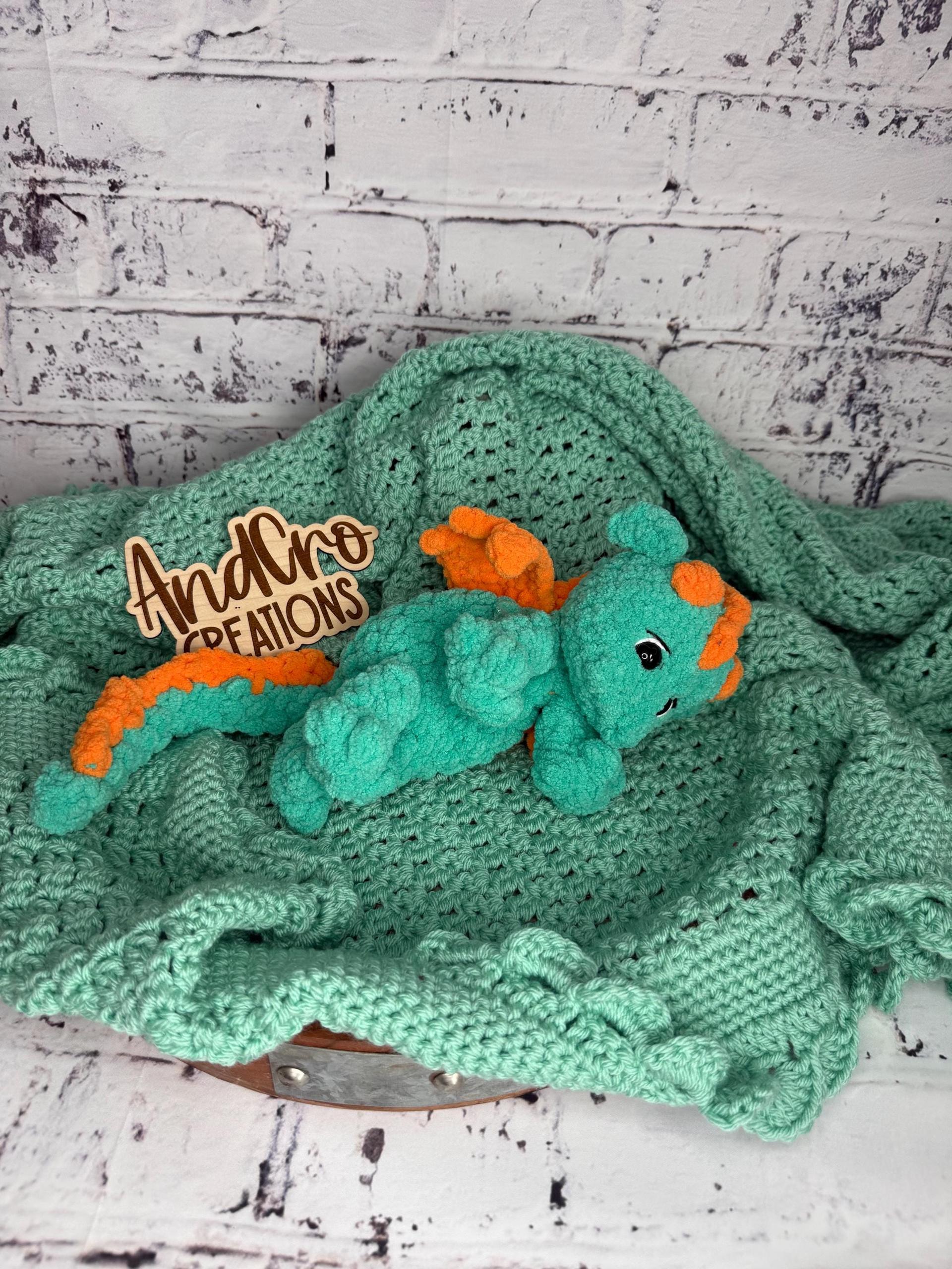 Handmade Crochet Dragon Plushie • Amigurumi Dragon Toy • Fantasy Stuffed Animal Gift thumbnail 2