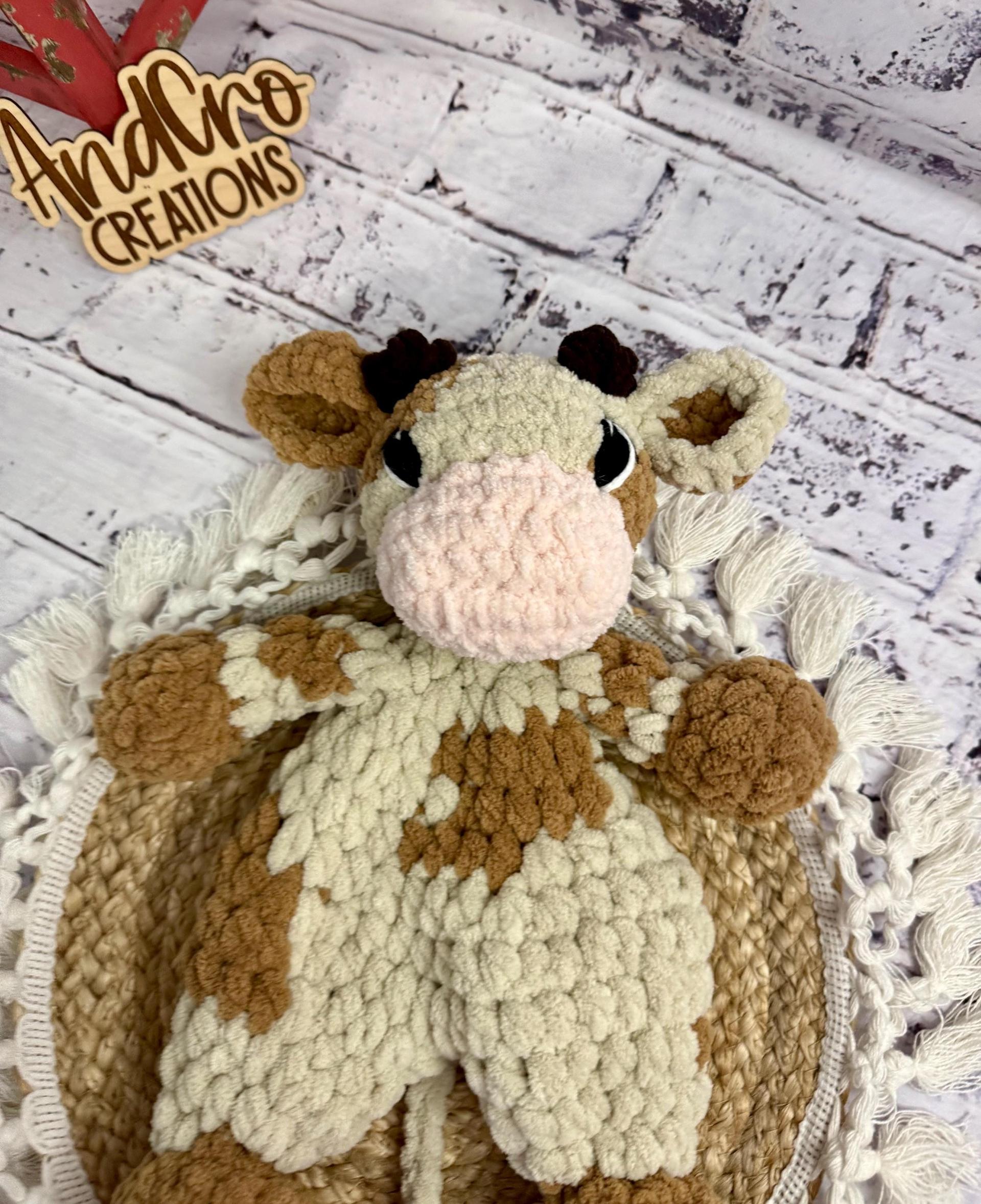 Handmade Amigurumi Cow Plushie • Soft Plush Yarn Stuffed Toy thumbnail 4