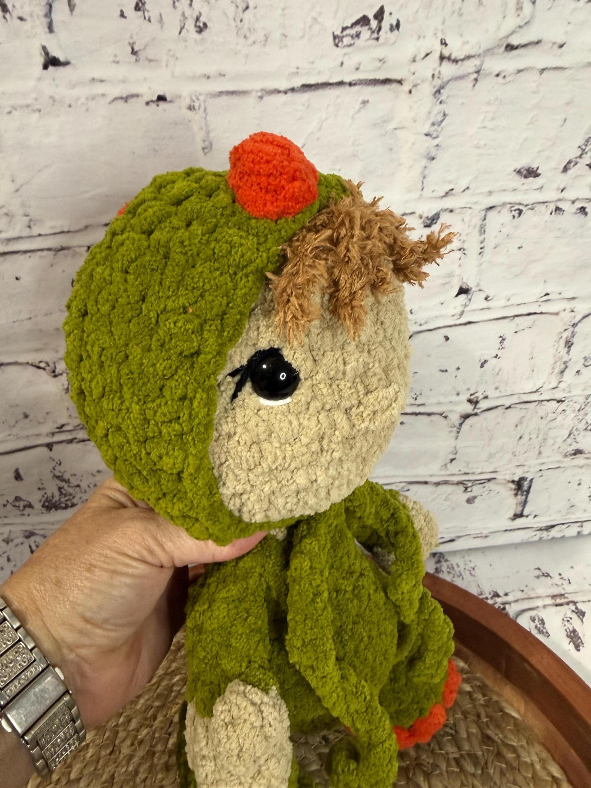 Handmade Crochet Dino Plushie • Soft Plush Stuffed Animal Toy thumbnail 2