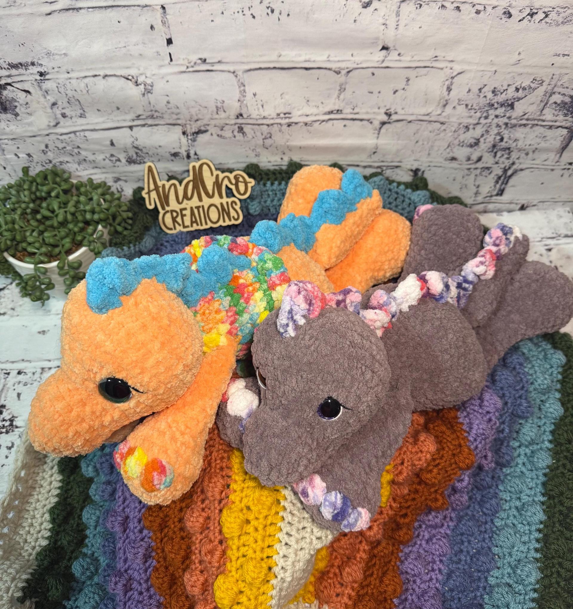 Oversized Crochet Dinosaur Plushie • Handmade Stuffed Animal Toy thumbnail 3