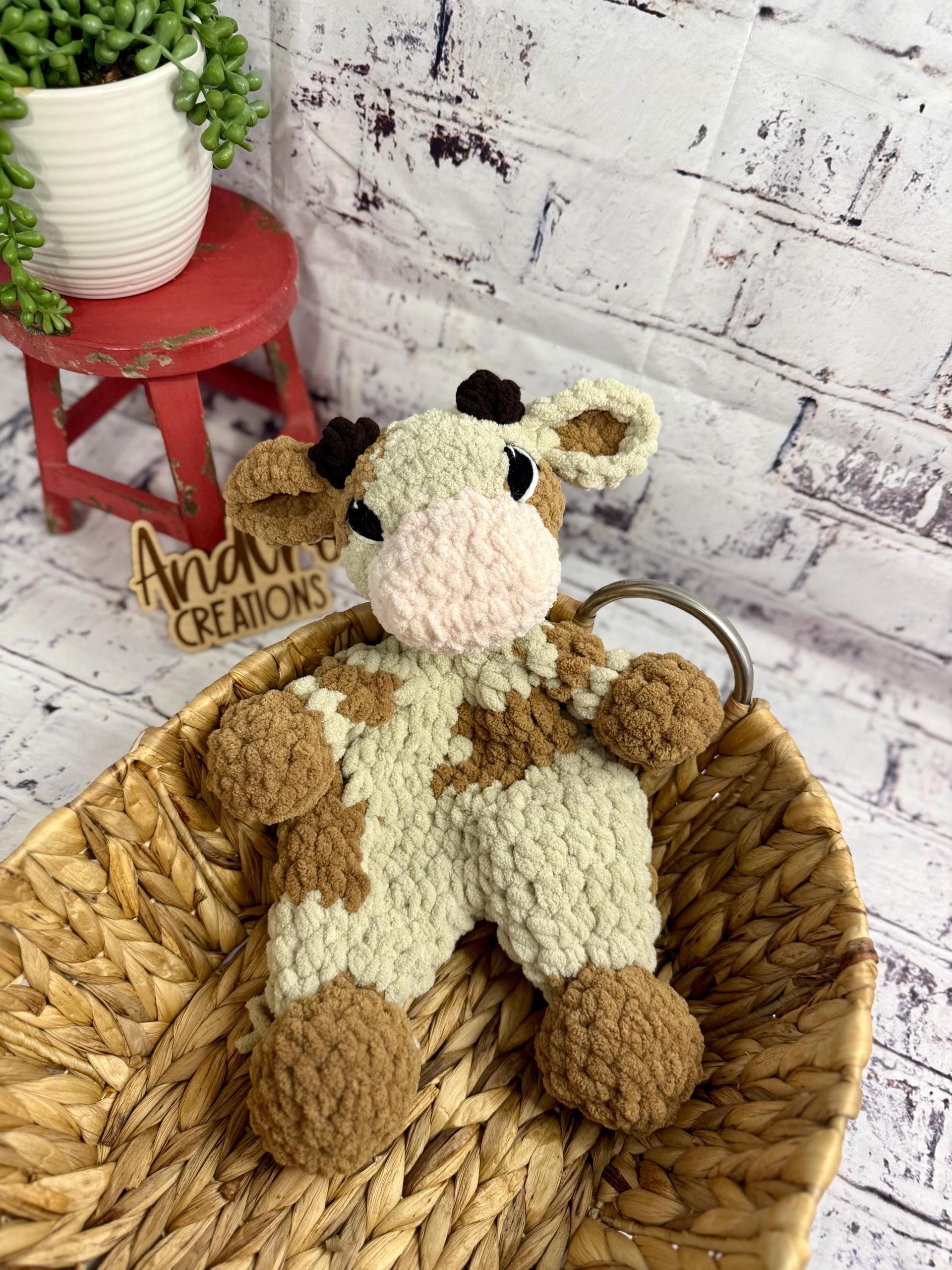 Handmade Amigurumi Cow Plushie • Soft Plush Yarn Stuffed Toy thumbnail 8