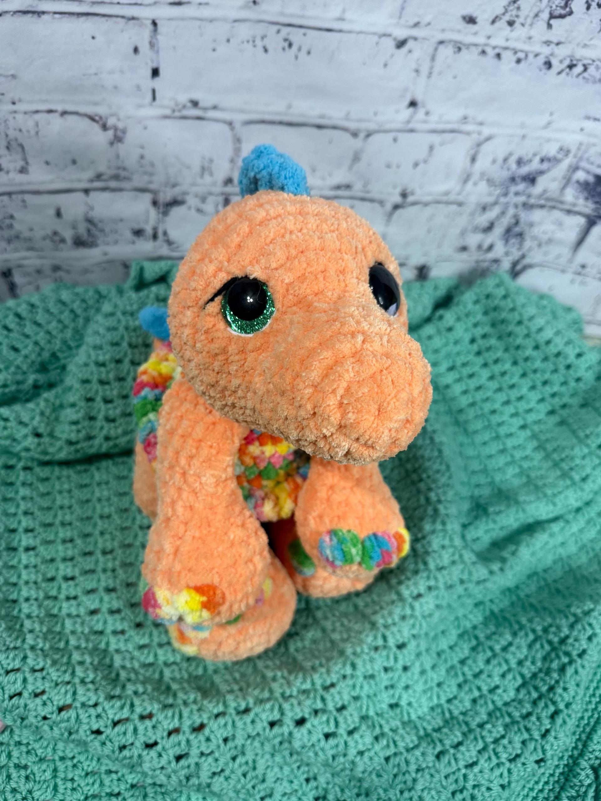 Oversized Crochet Dinosaur Plushie • Handmade Stuffed Animal Toy thumbnail 6