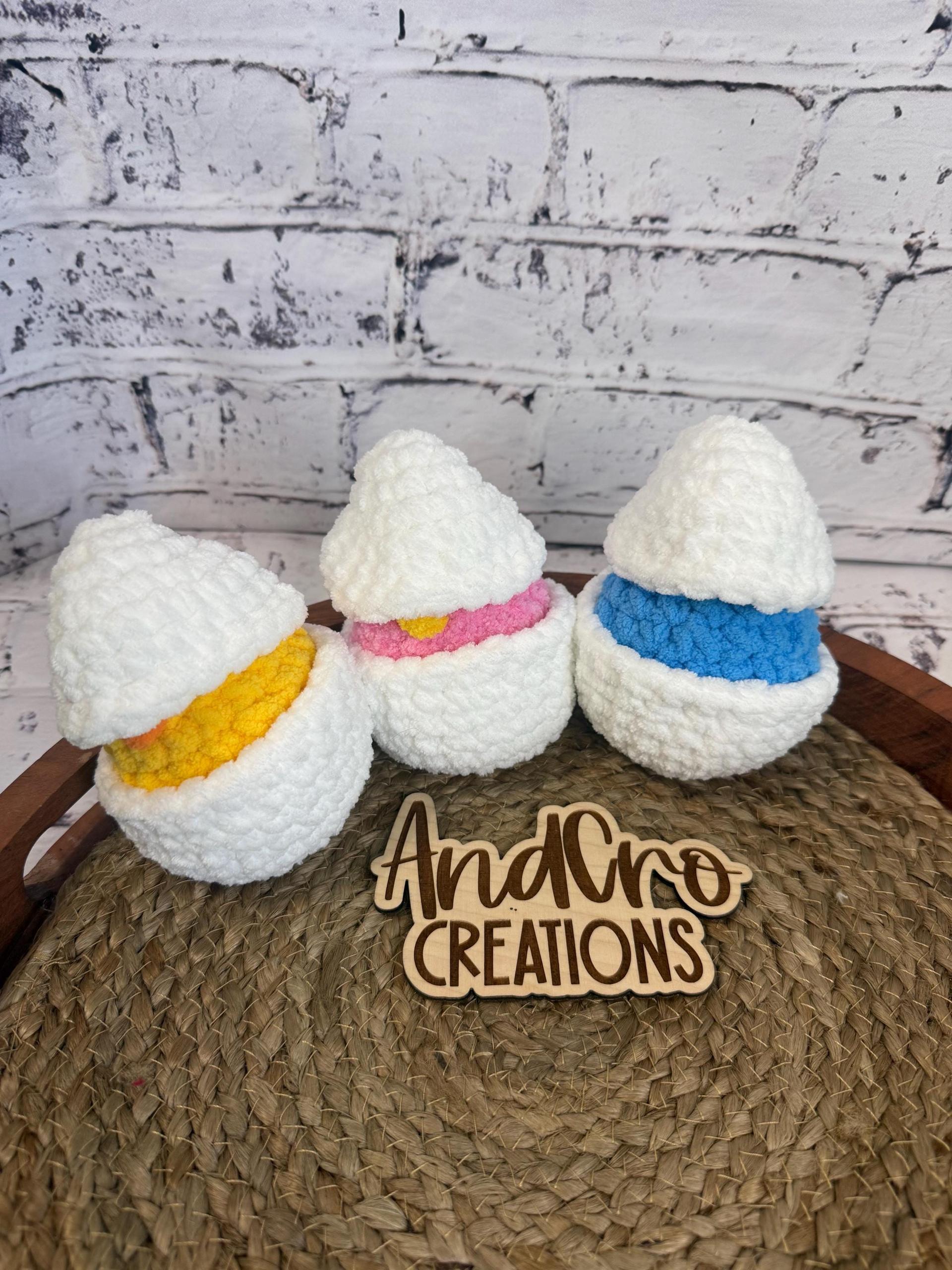 Chubby Hatching Chick Crochet Plush Toy • Handmade Stuffed Chick Friend thumbnail 3