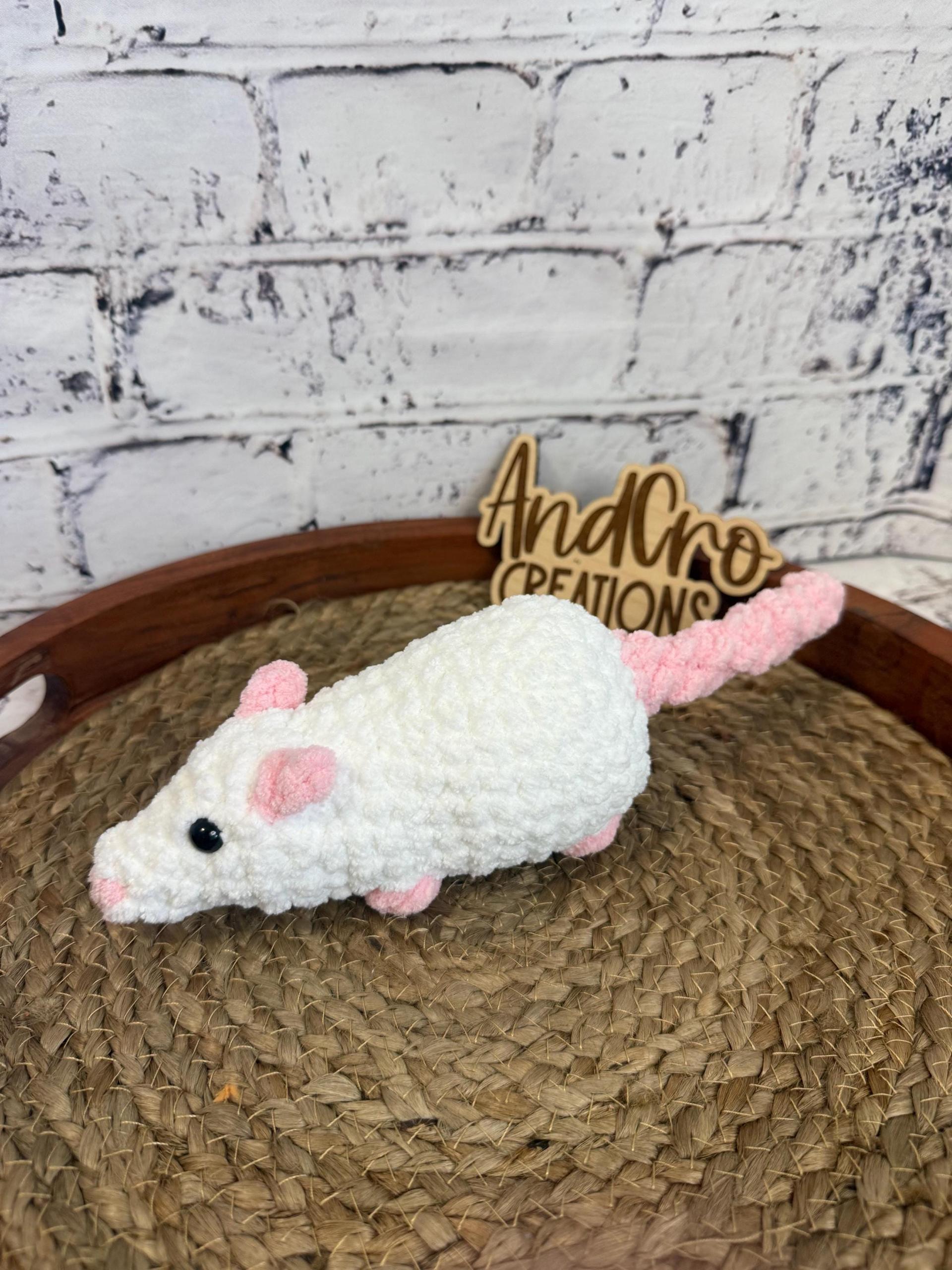 Chubby Amigurumi Rat Crochet Plush Toy • Handmade Stuffed Rat Friend thumbnail 2