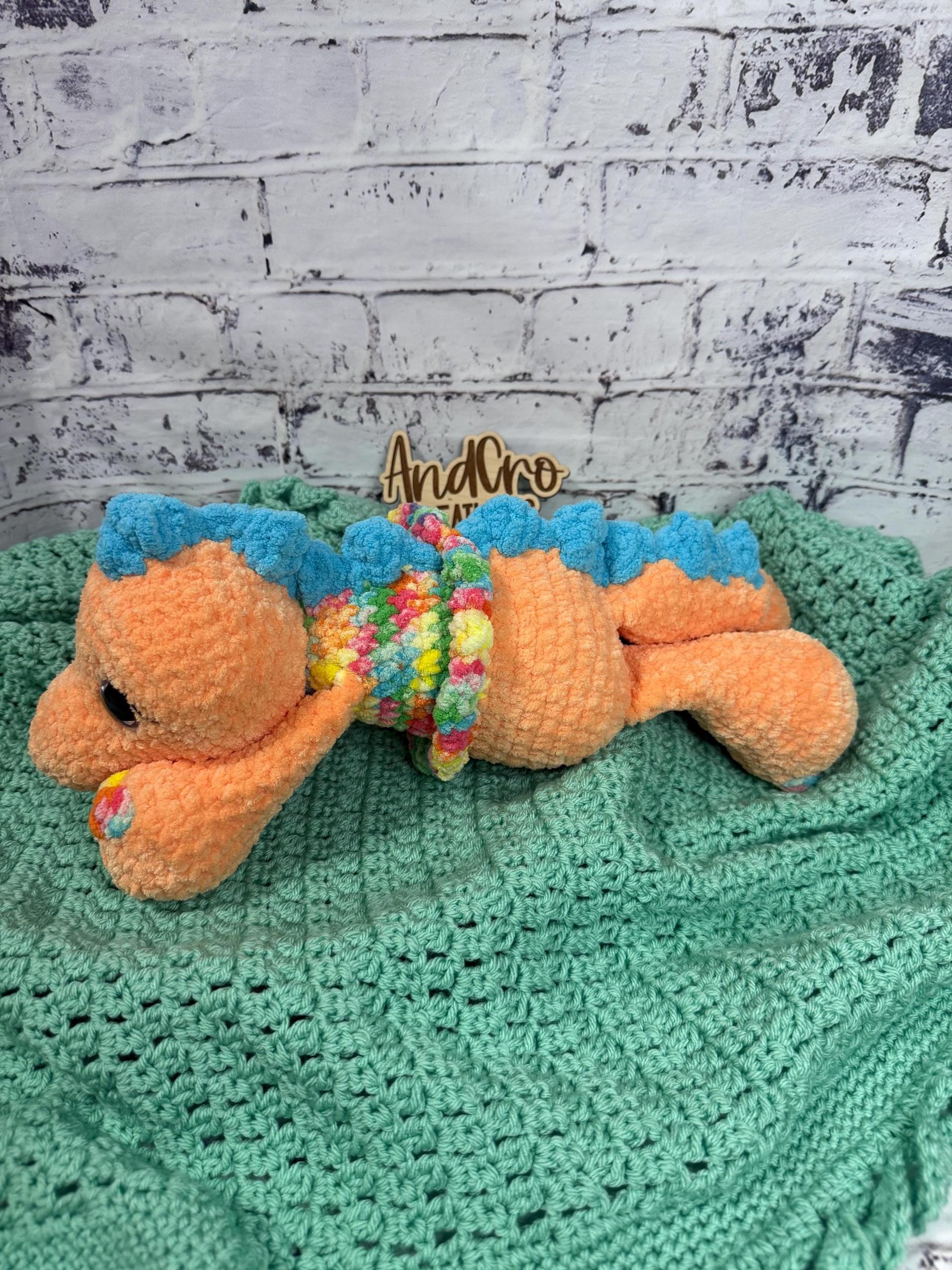 Oversized Crochet Dinosaur Plushie • Handmade Stuffed Animal Toy thumbnail 5