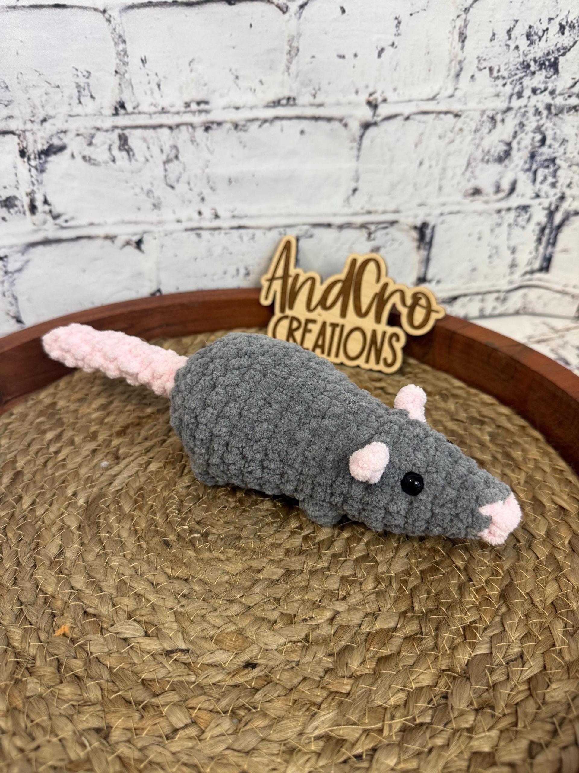 Chubby Amigurumi Rat Crochet Plush Toy • Handmade Stuffed Rat Friend thumbnail 4