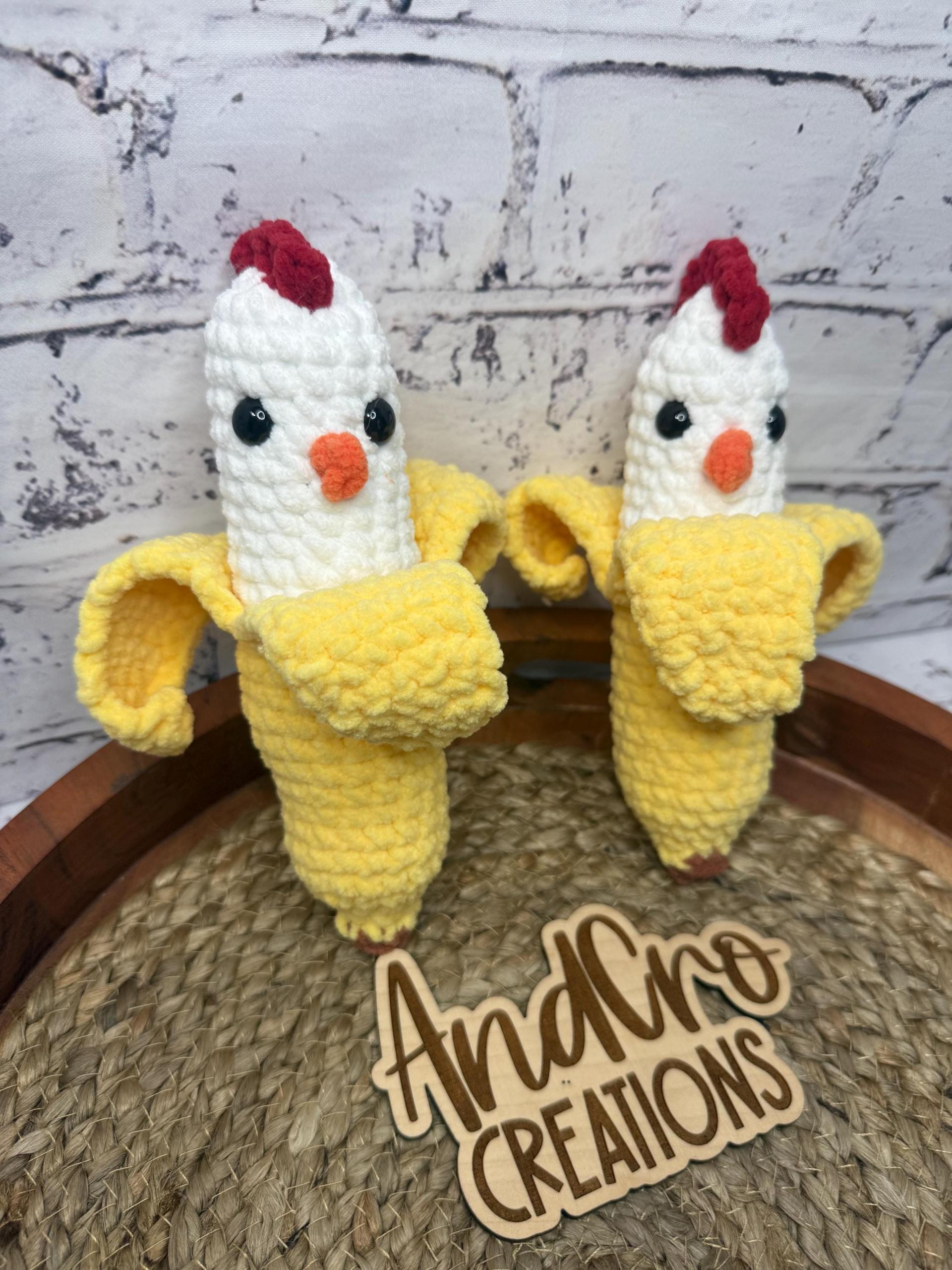 Chubby Amigurumi Chicken Banana Crochet Plush Toy • Handmade Stuffed Chicken Banana Friend thumbnail 4