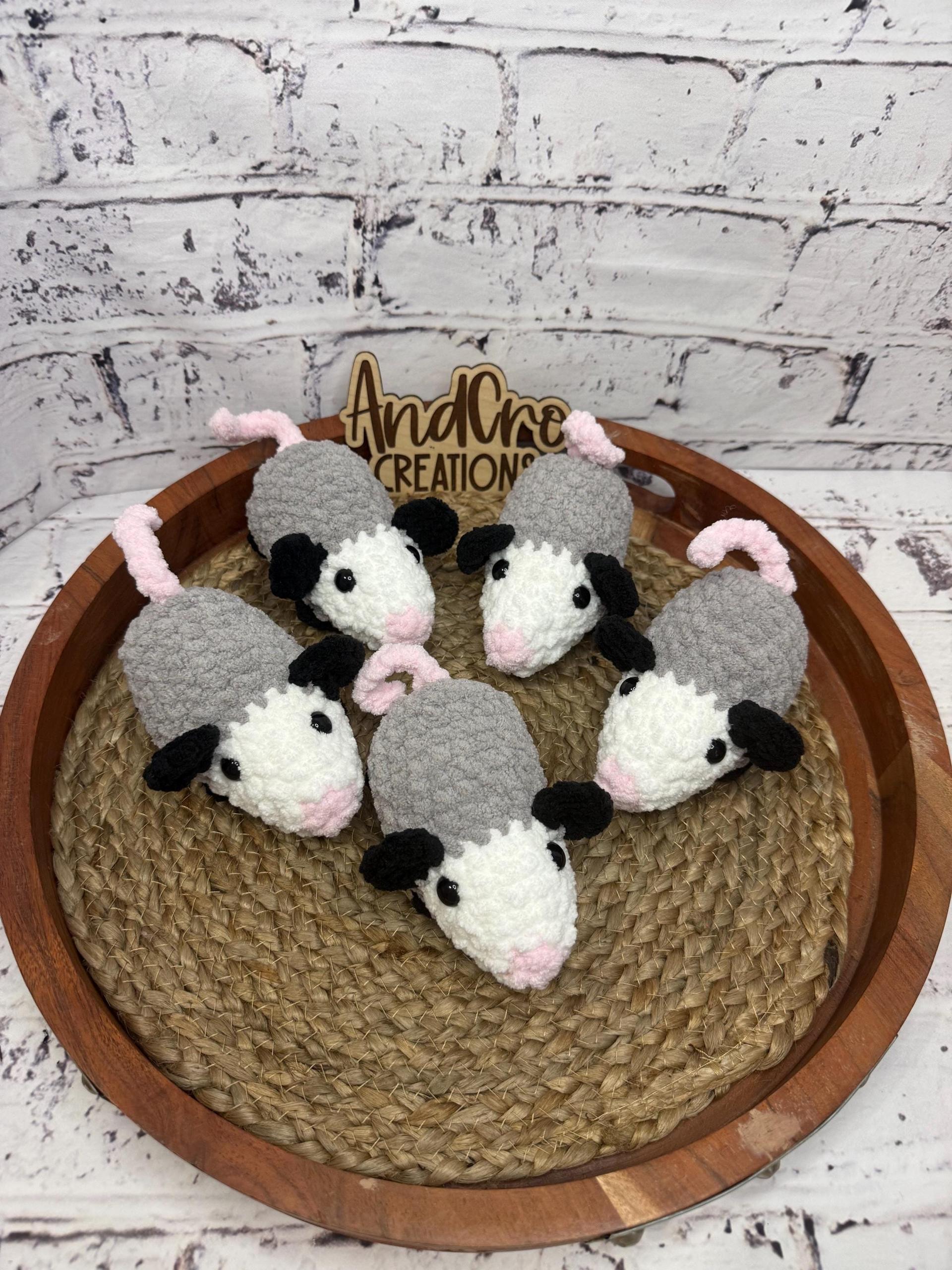Chubby Amigurumi Opossum Crochet Plush Toy • Handmade Stuffed Opossum Friend • Possum thumbnail 7