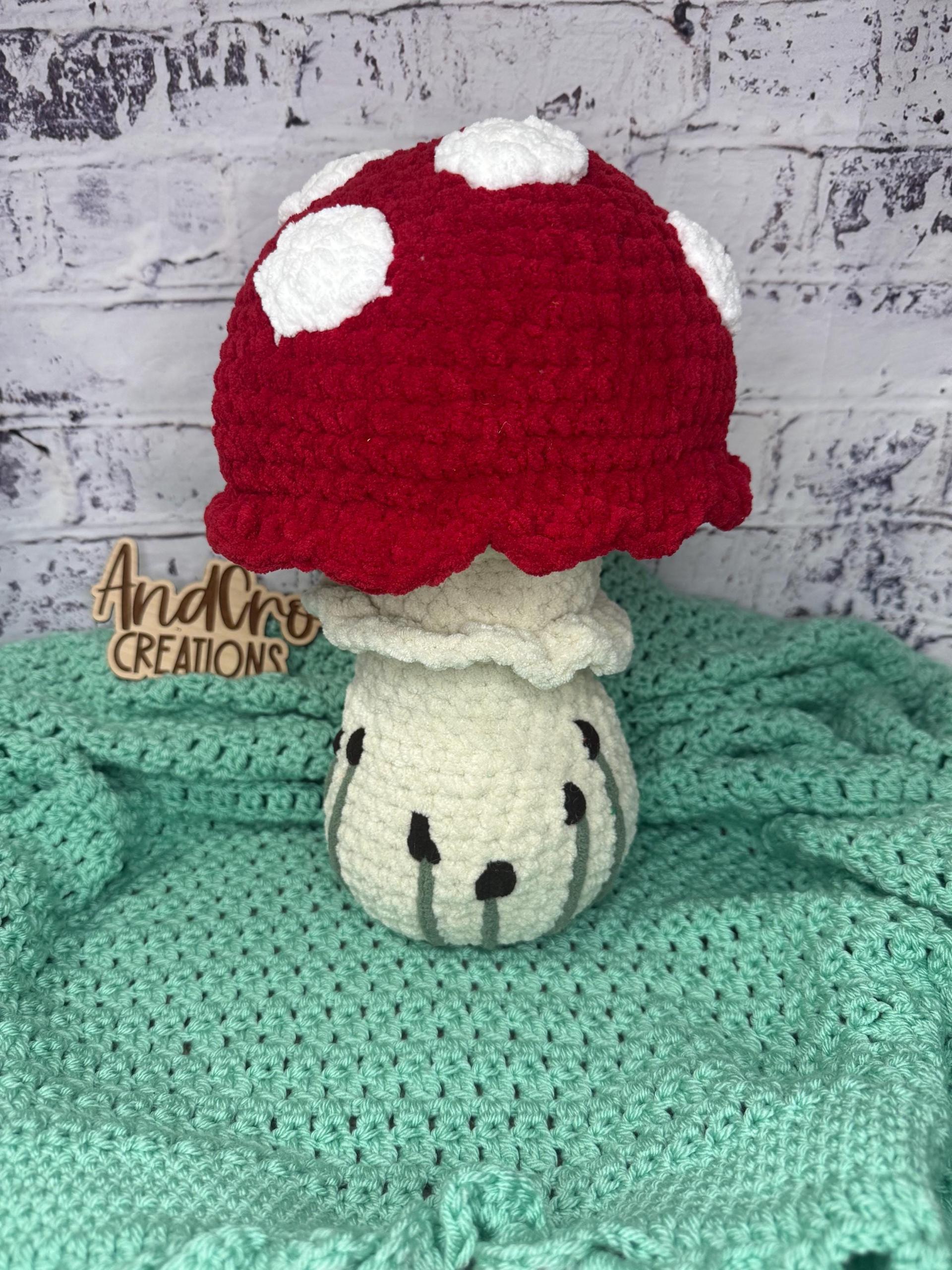 Hand-Crocheted Mushroom Plush • Red Cap White Spots Amigurumi Toy thumbnail 2