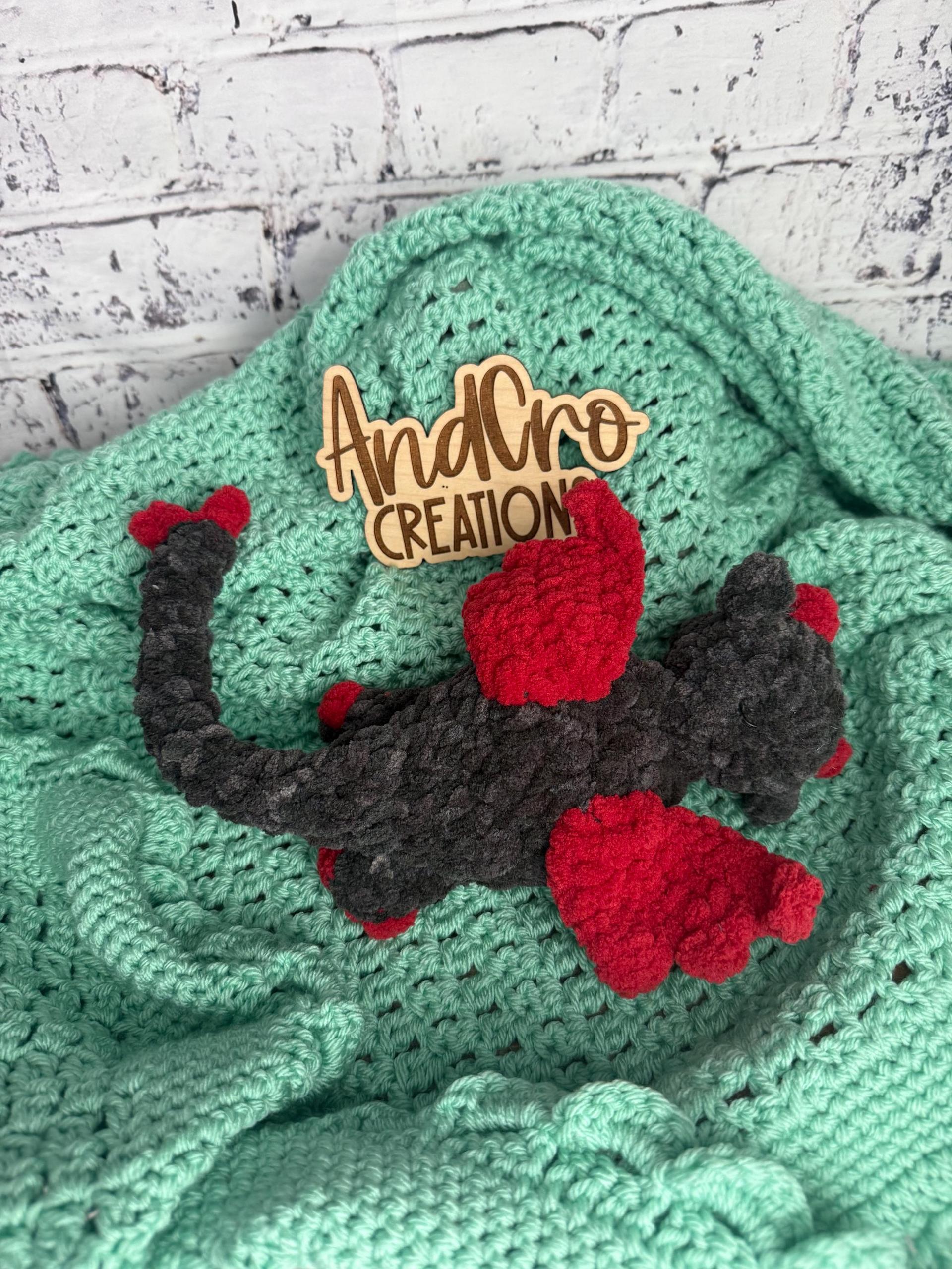 Handmade Crochet Dragon Plushie • Amigurumi Dragon Toy • Fantasy Stuffed Animal Gift thumbnail 2