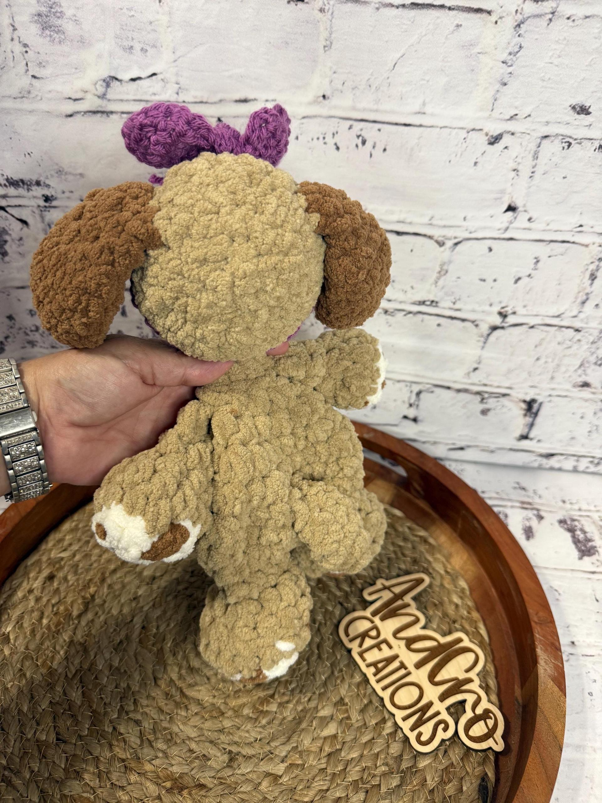 Paw the Puppy Snuggler • Adorable Amigurumi Pup • Handmade Lovey Dog thumbnail 3