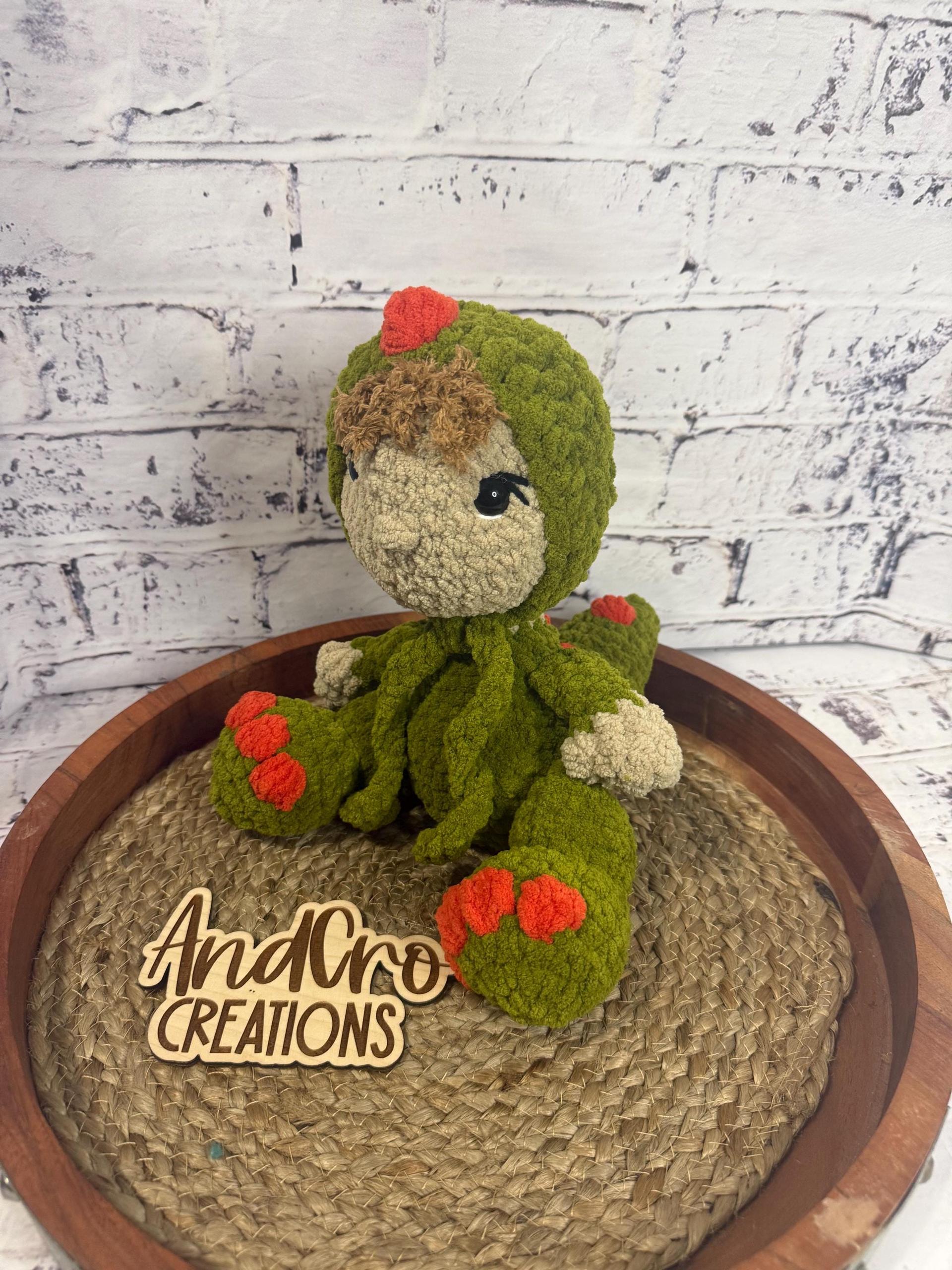 Handmade Crochet Dino Plushie • Soft Plush Stuffed Animal Toy