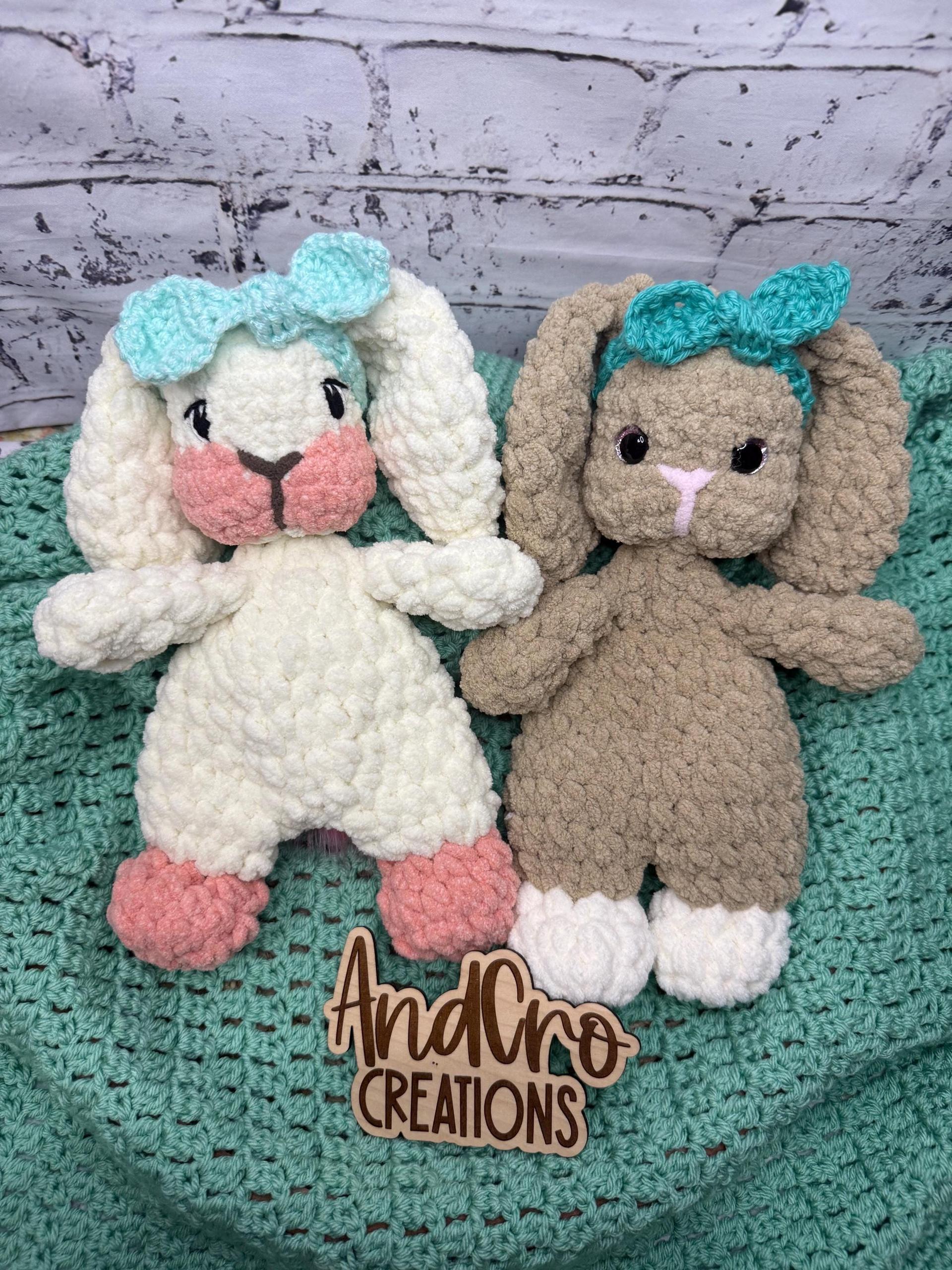 Handmade Plush Bunny Snuggler • Soft Amigurumi Lovey Toy