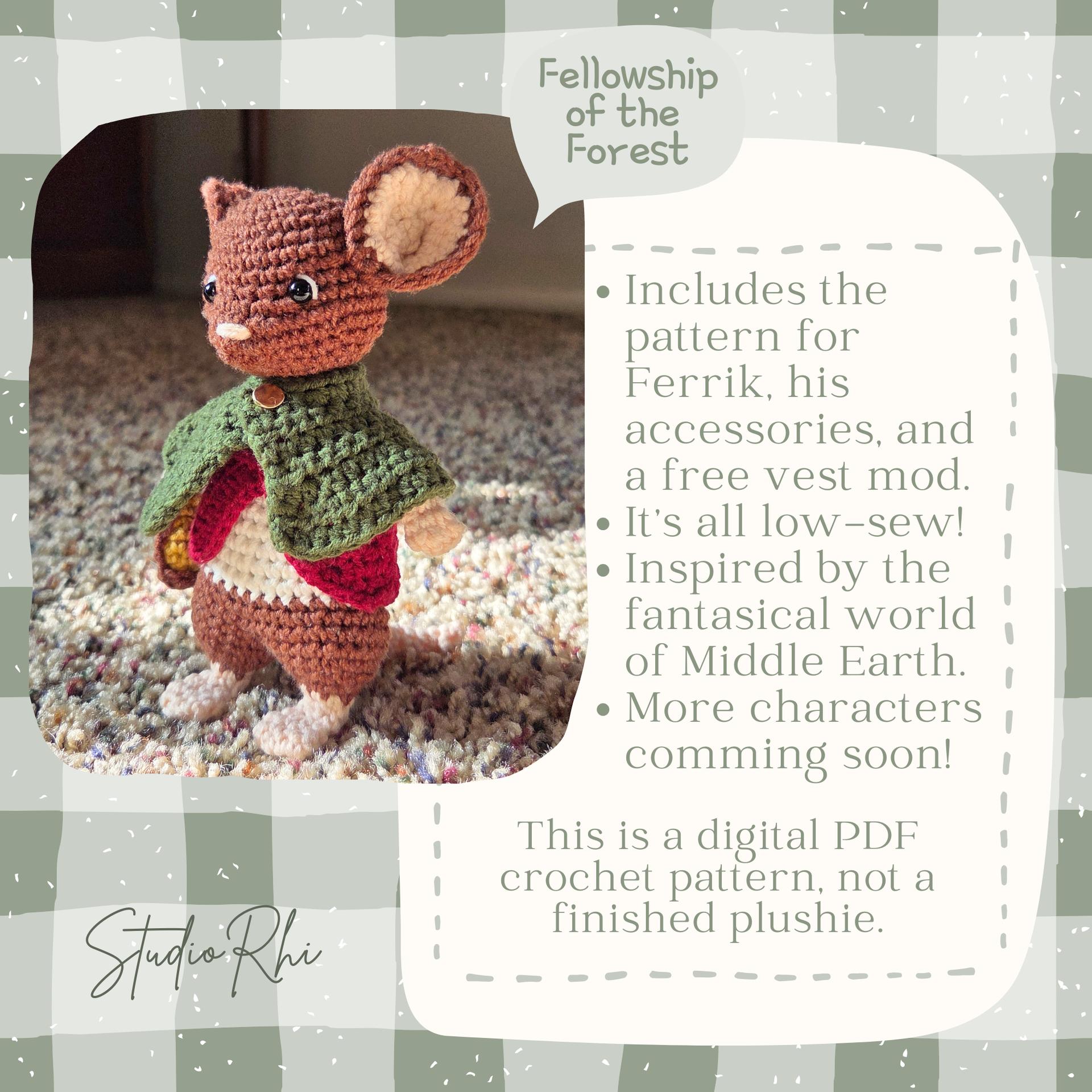 Ferik the Field Mouse | Fellowship of the Forest | Digital PDF Crochet Pattern thumbnail 3