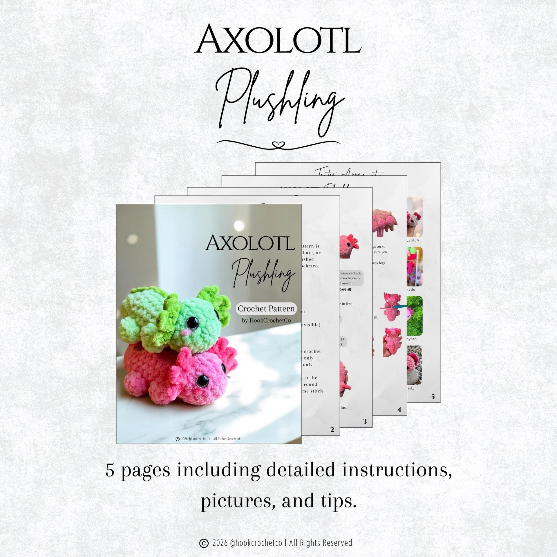Axolotl Plushling Crochet Pattern thumbnail 2